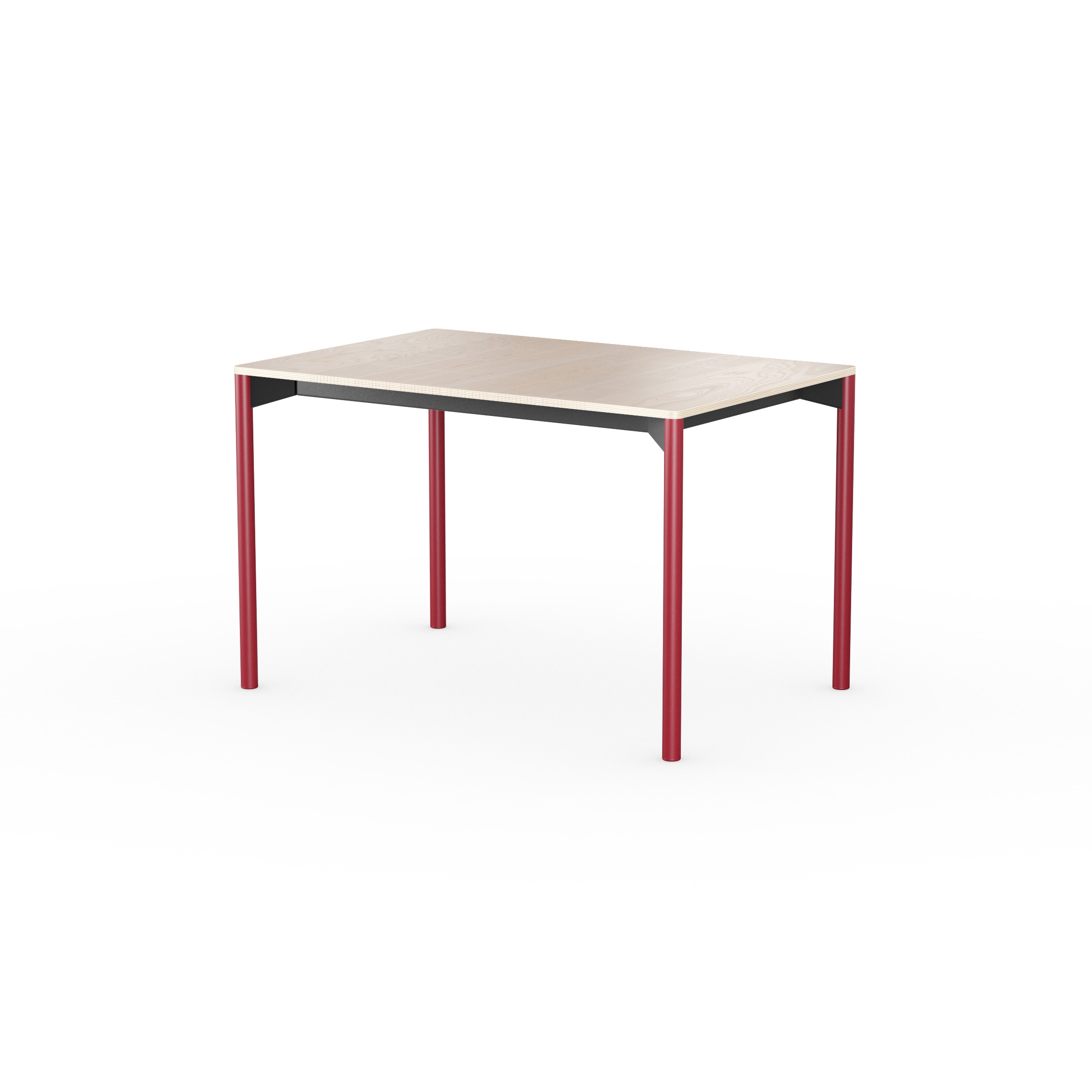 iLAIK extendable table 120 - birch/rounded/sienna red