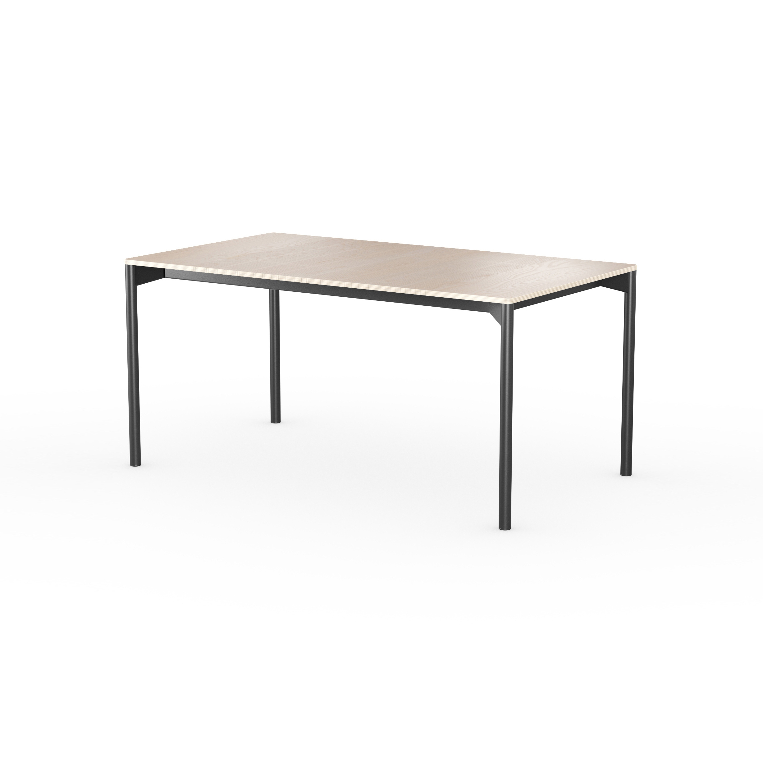 iLAIK extendable table 160 - birch/rounded/black