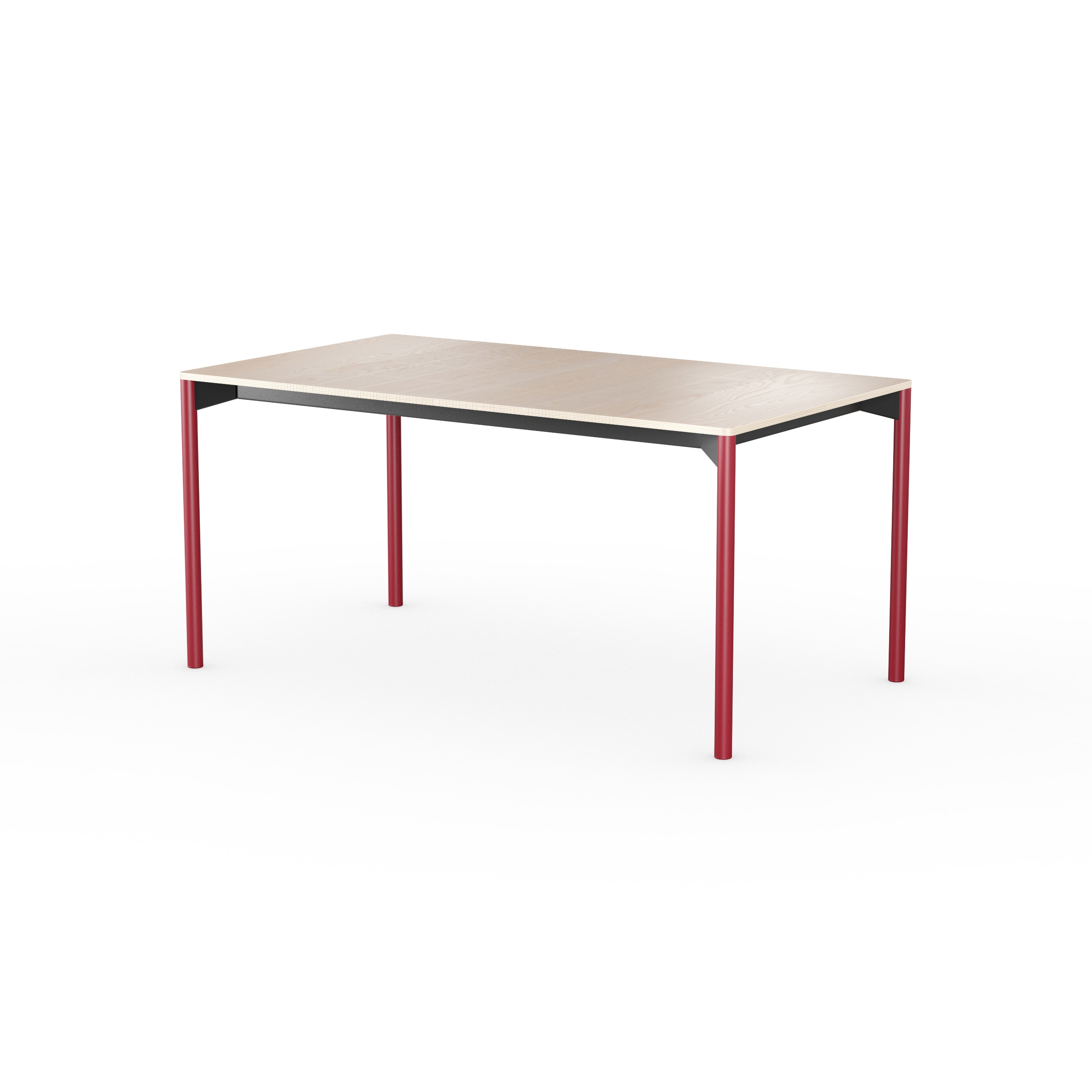 iLAIK extendable table 160 - birch/rounded/sienna red