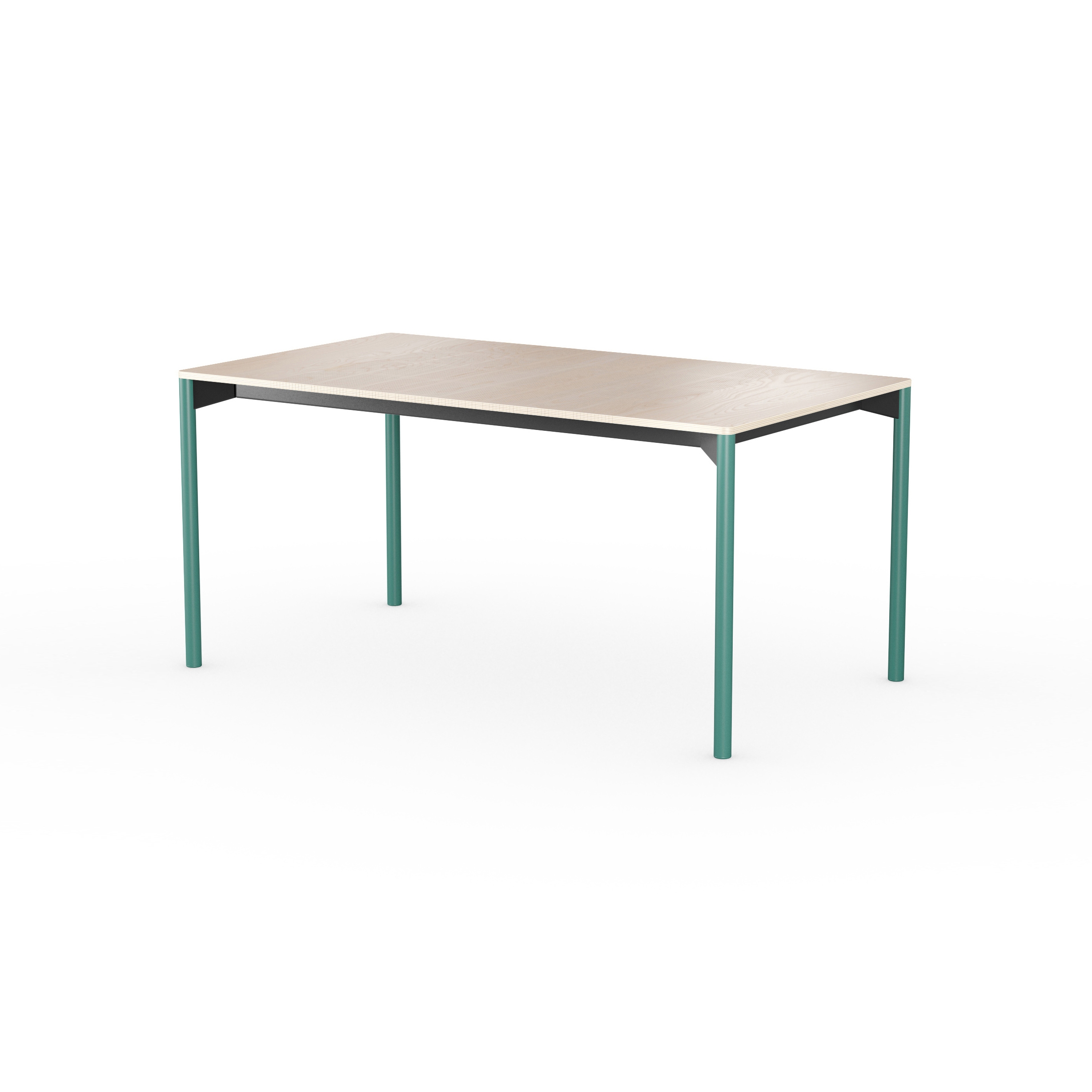 iLAIK extendable table 160 - birch/rounded/emerald green