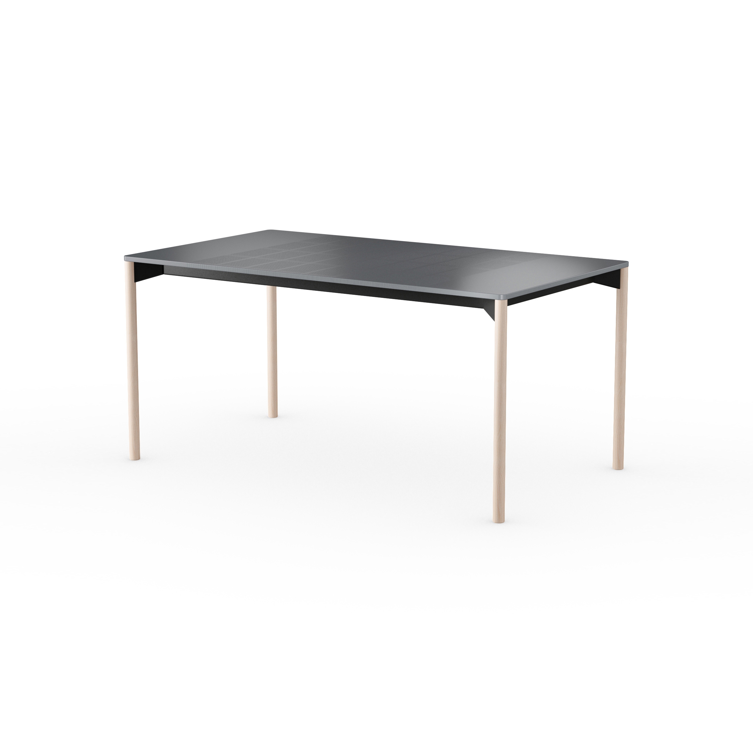 iLAIK extendable table 160 - gray/rounded/birch