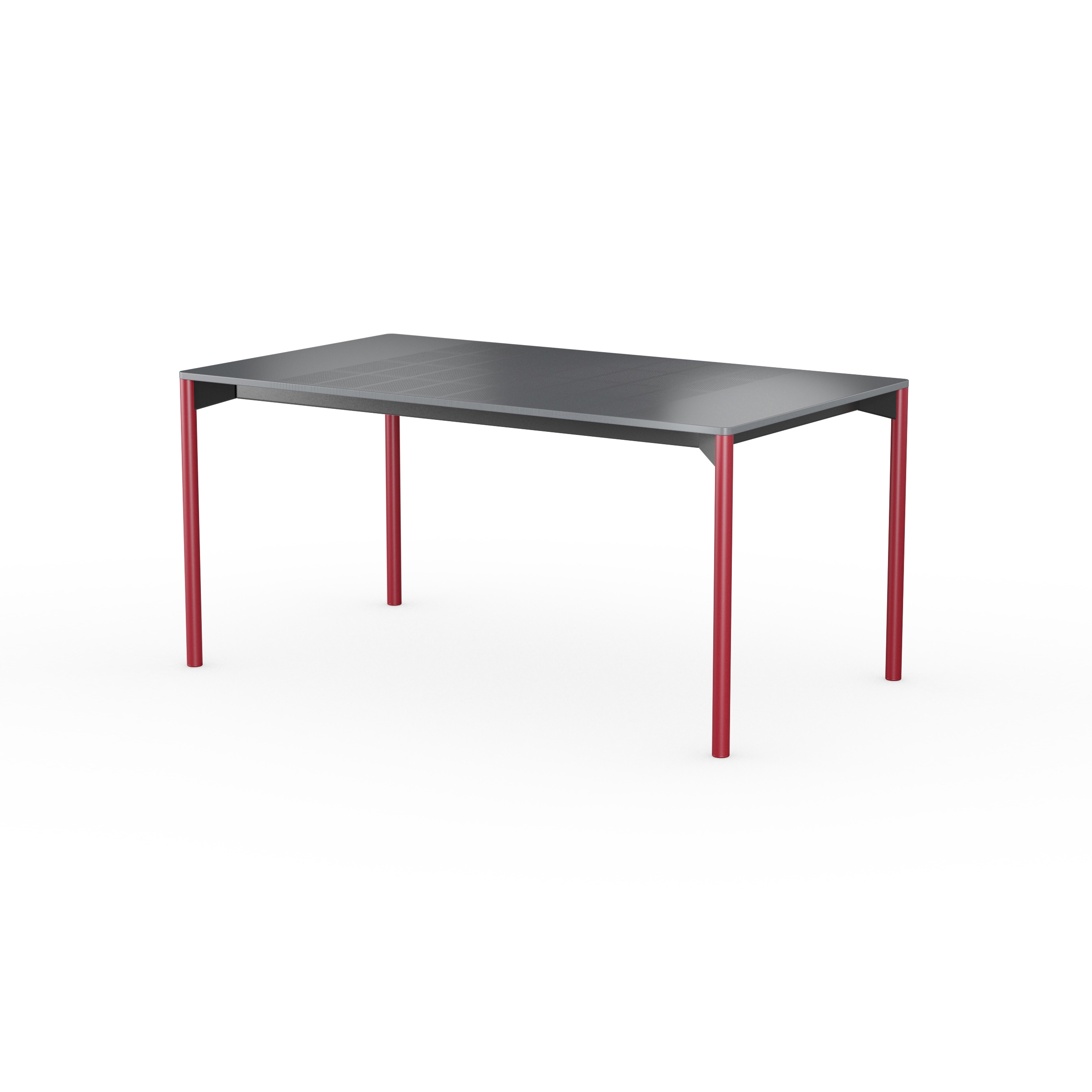 iLAIK extendable table 160 - gray/rounded/sienna red