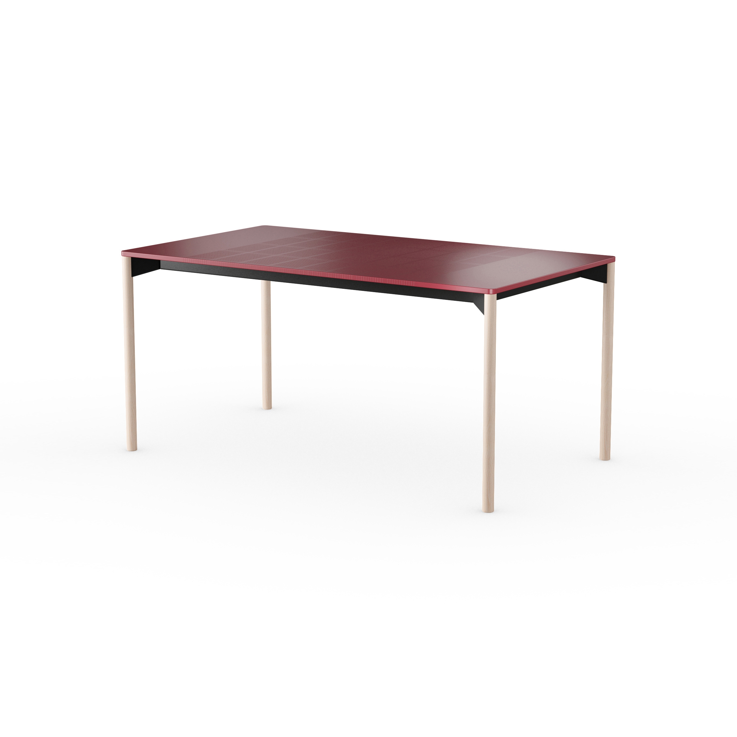 iLAIK extendable table 160 - sienna red/rounded/birch