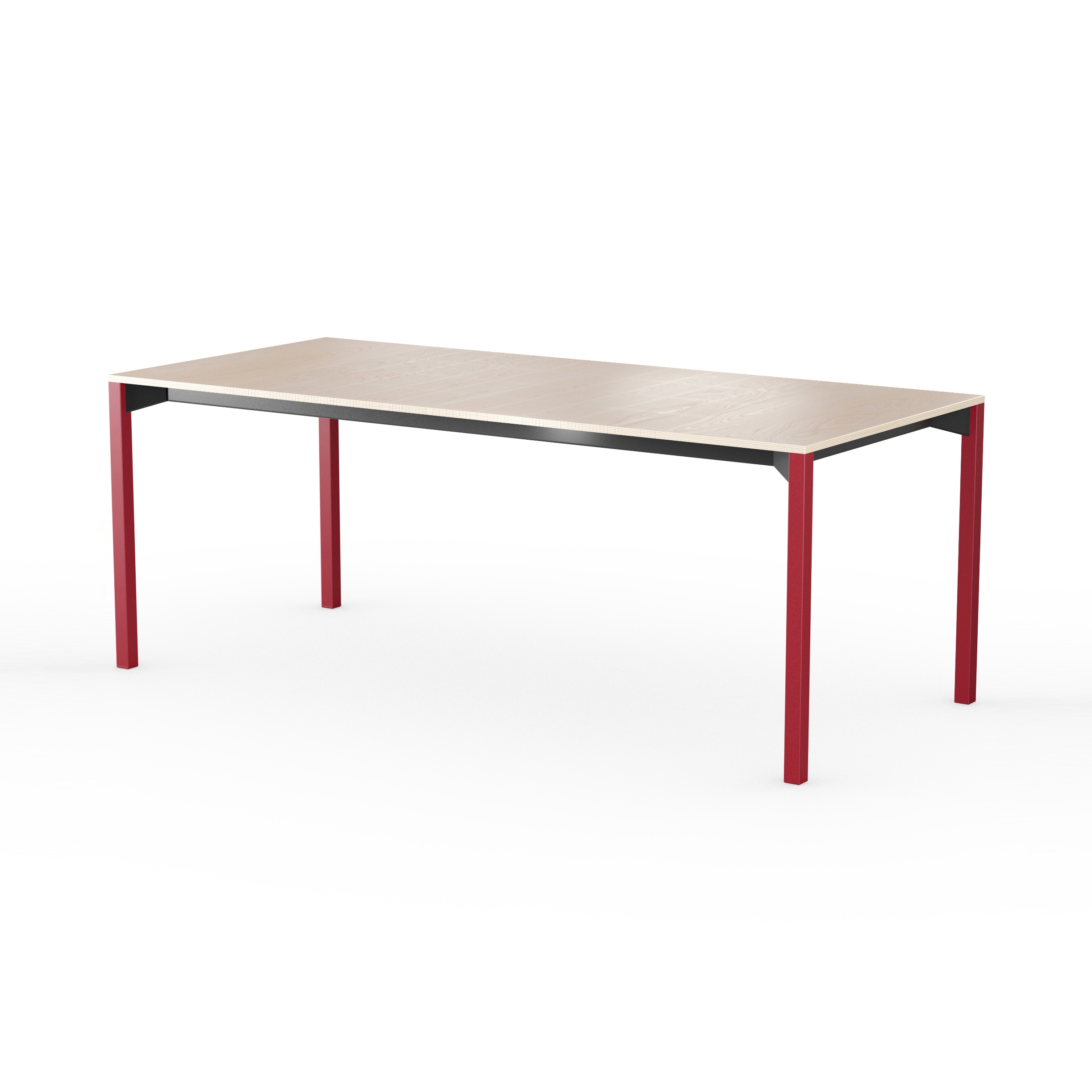 iLAIK extendable table 200 - birch/angular/sienna red