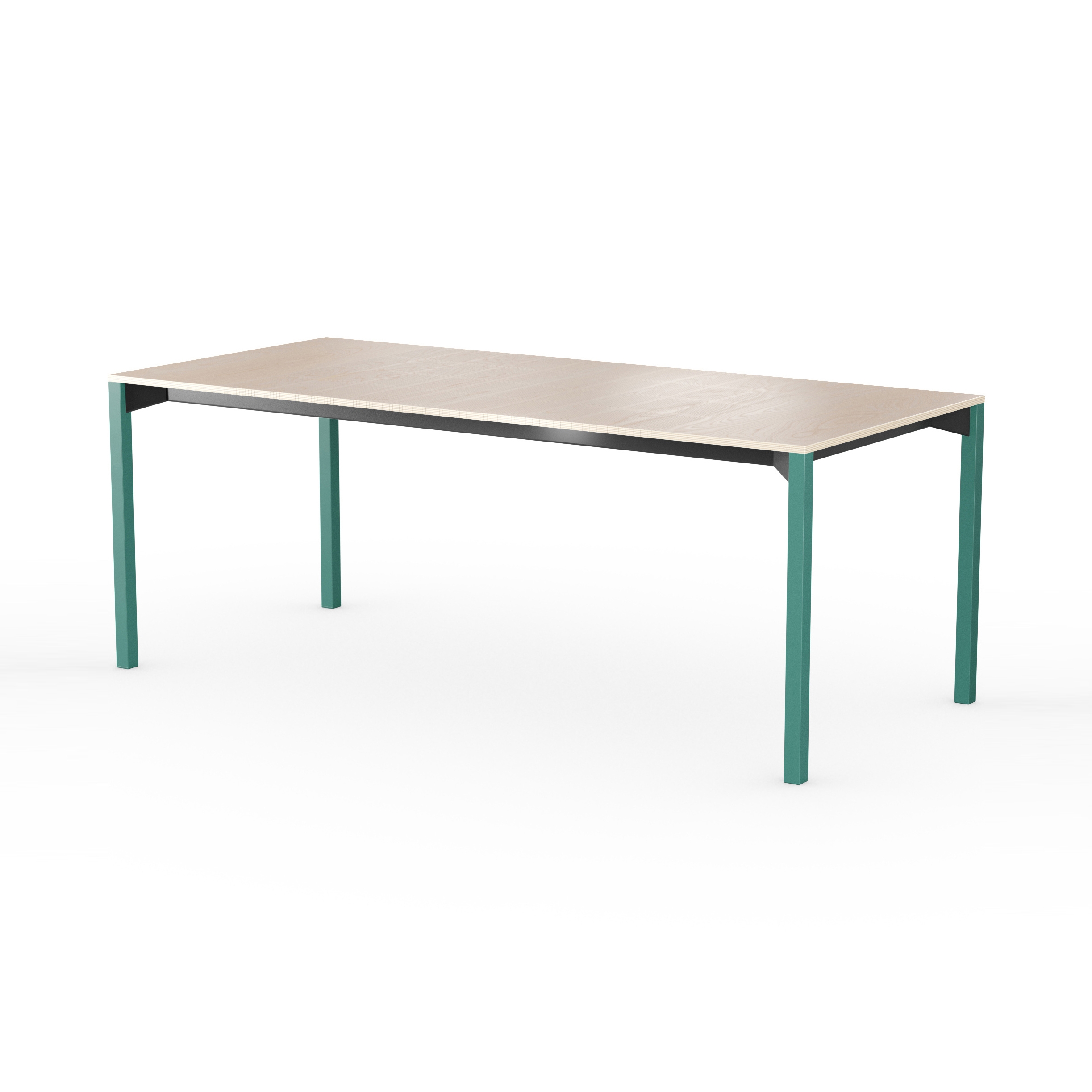 iLAIK extendable table 200 - birch/angular/emerald green