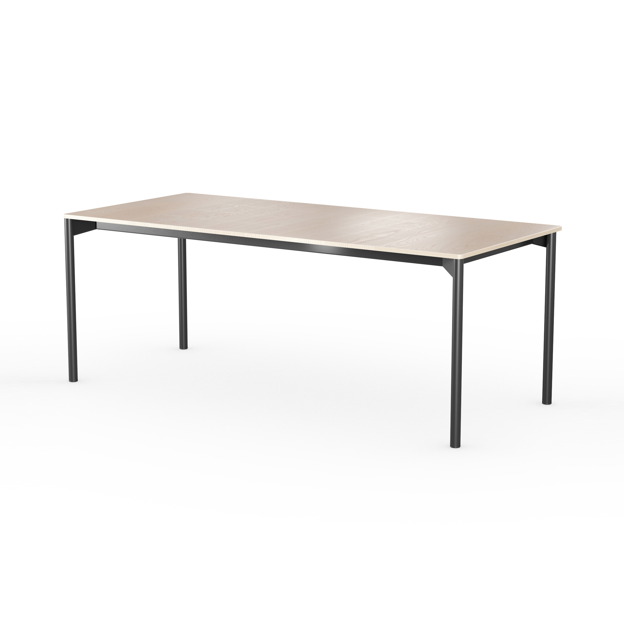 iLAIK extendable table 200 - birch/rounded/black