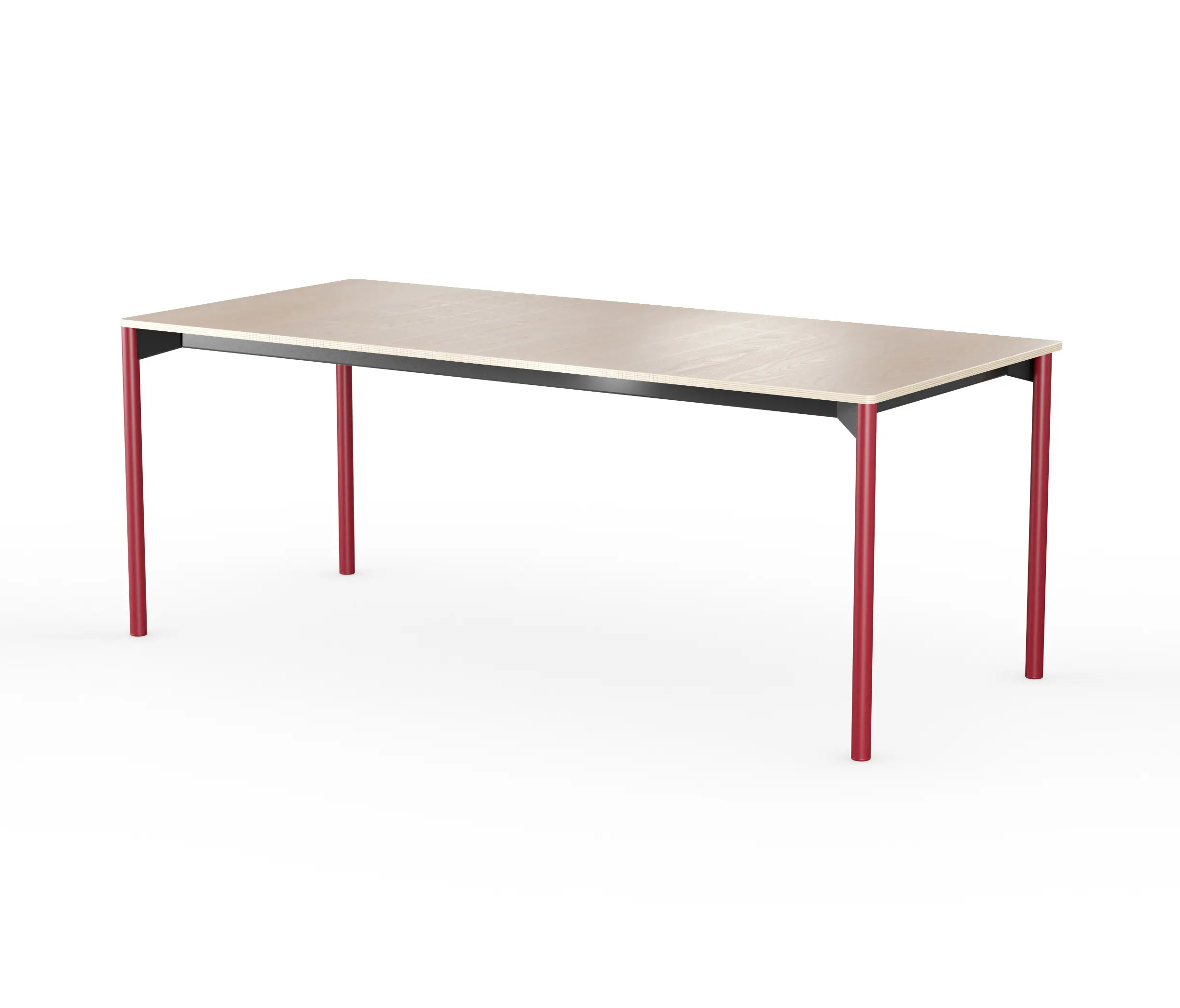 LAIK - iLAIK extendable table 200 - birch/rounded/sienna red