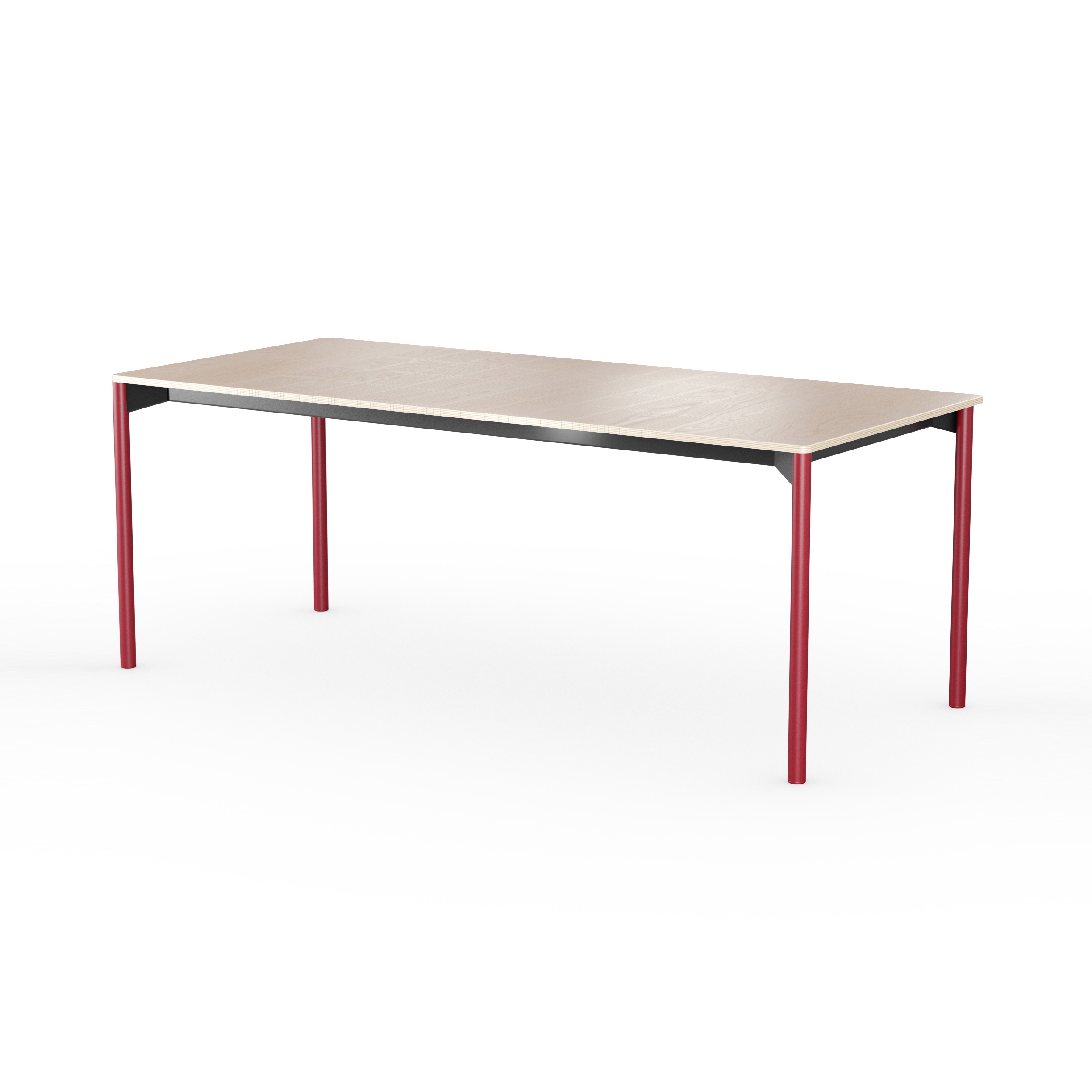 iLAIK extendable table 200 - birch/rounded/sienna red