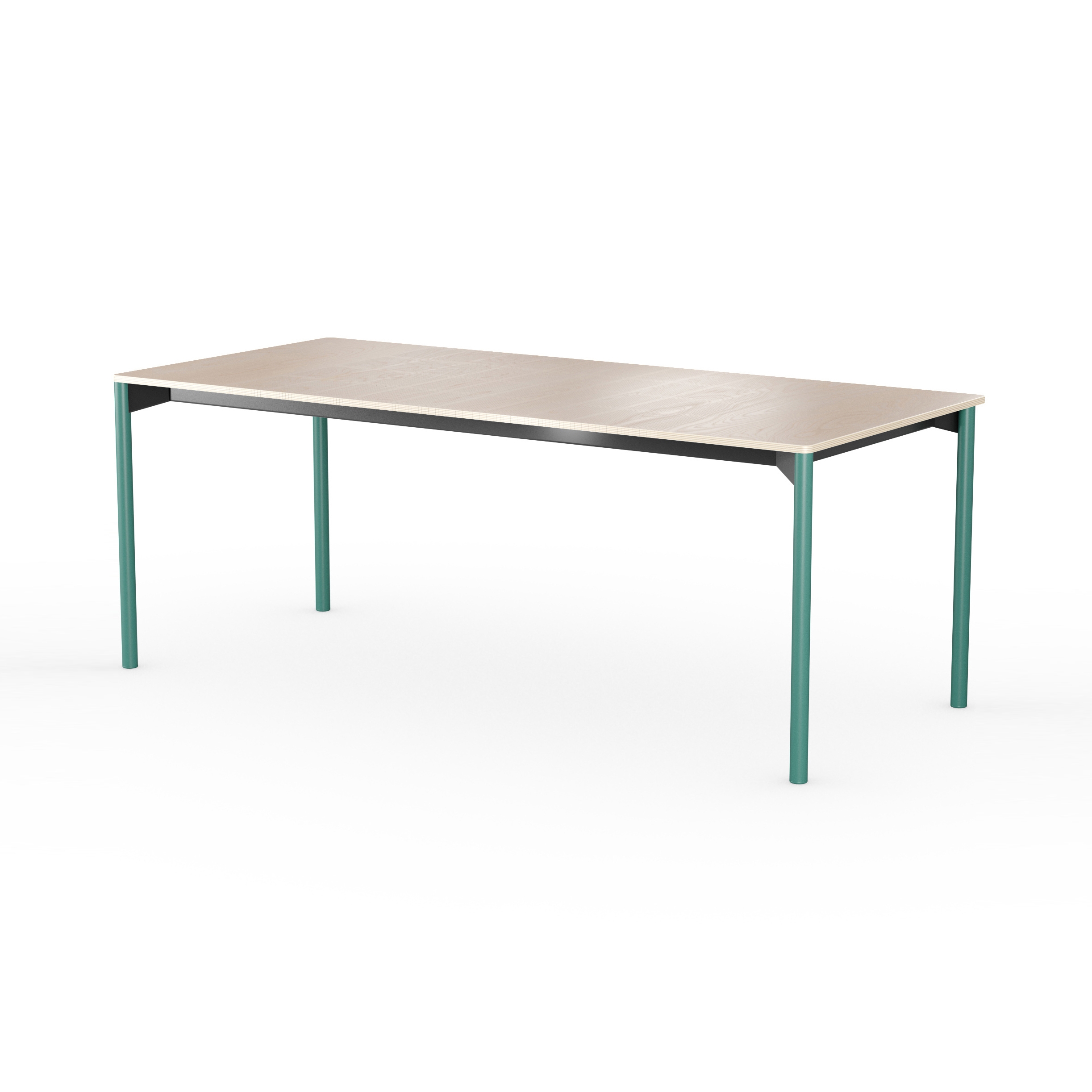 iLAIK extendable table 200 - birch/rounded/emerald green
