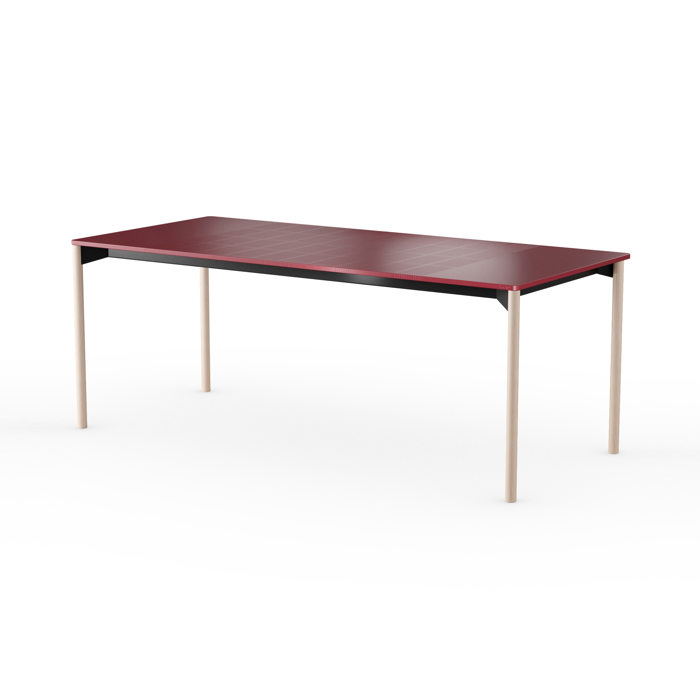 iLAIK extendable table 200 - sienna red/rounded/birch