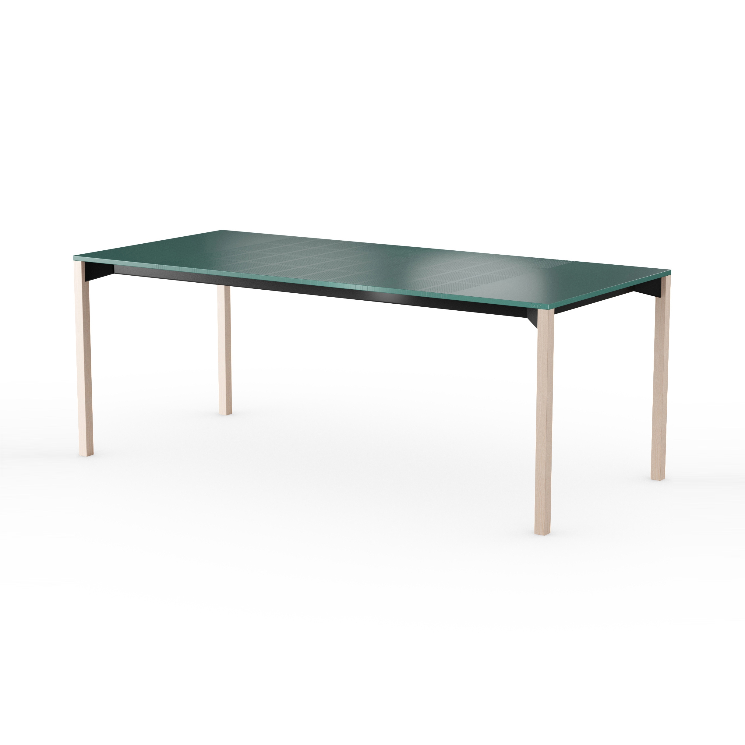 iLAIK extendable table 200 - emerald green/angular/birch