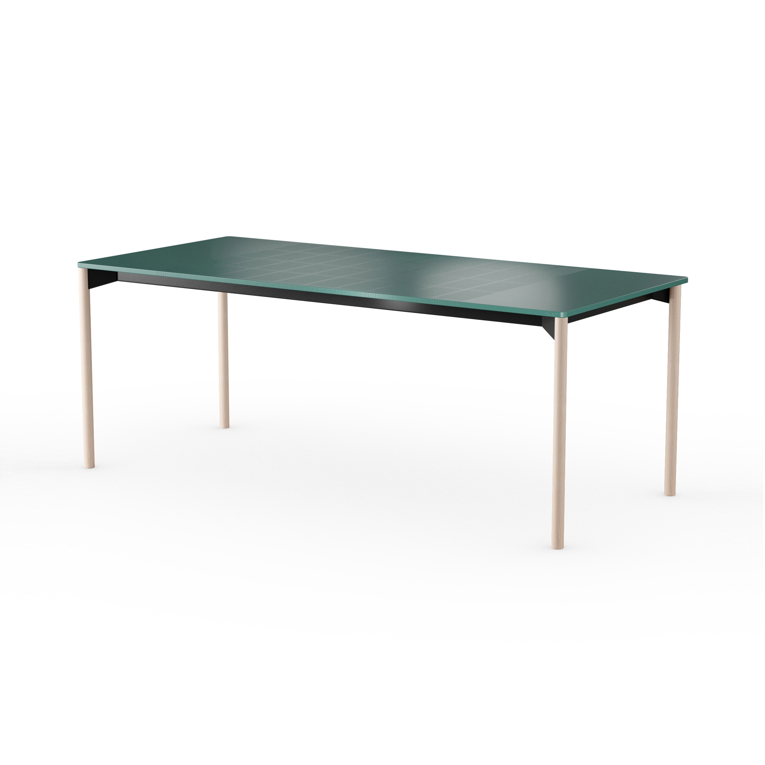 iLAIK extendable table 200 - emerald green/rounded/birch