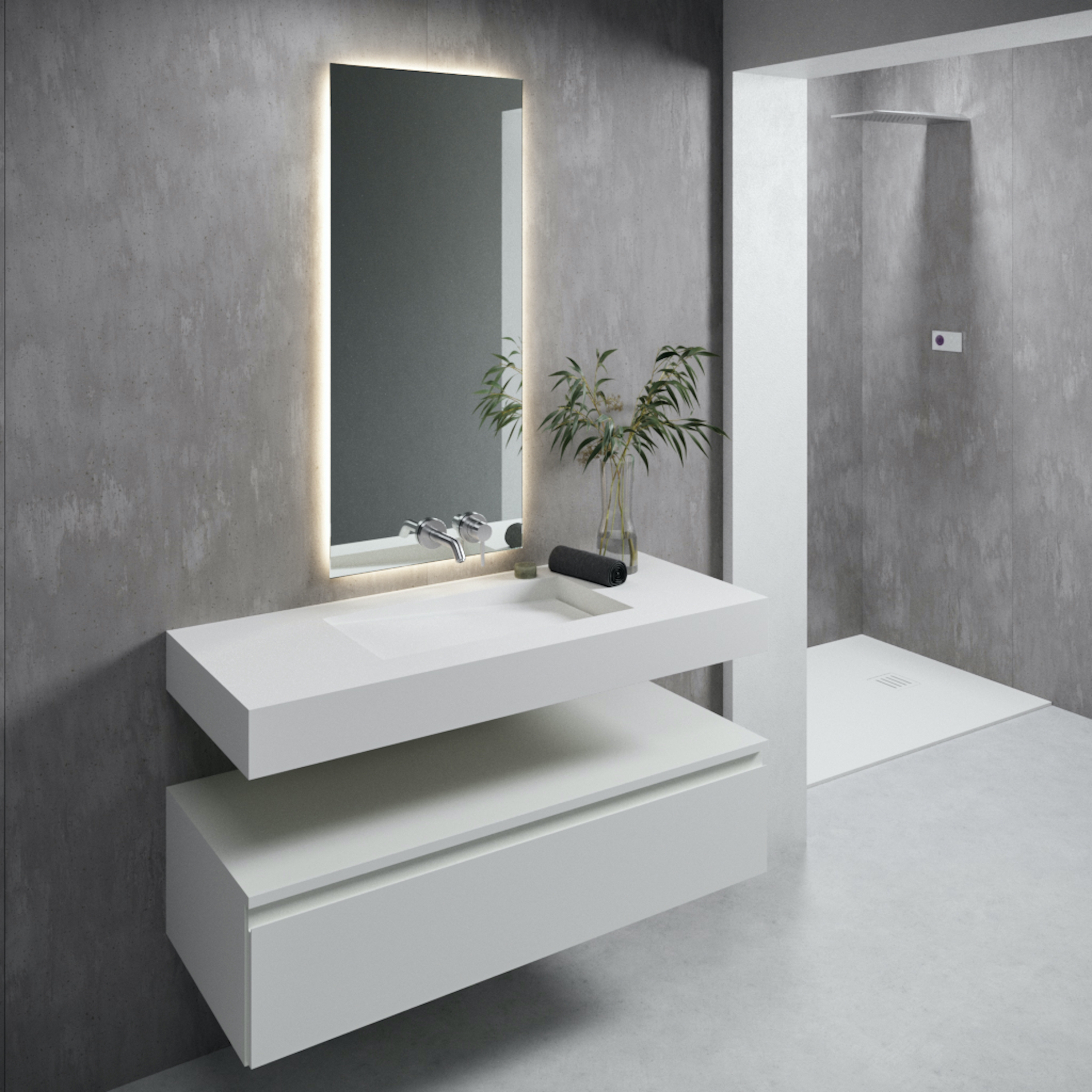 Mostrar el producto CORIAN® | Lavabo suspendido Perseus de DuPont™ Corian® del fabricante Riluxa
