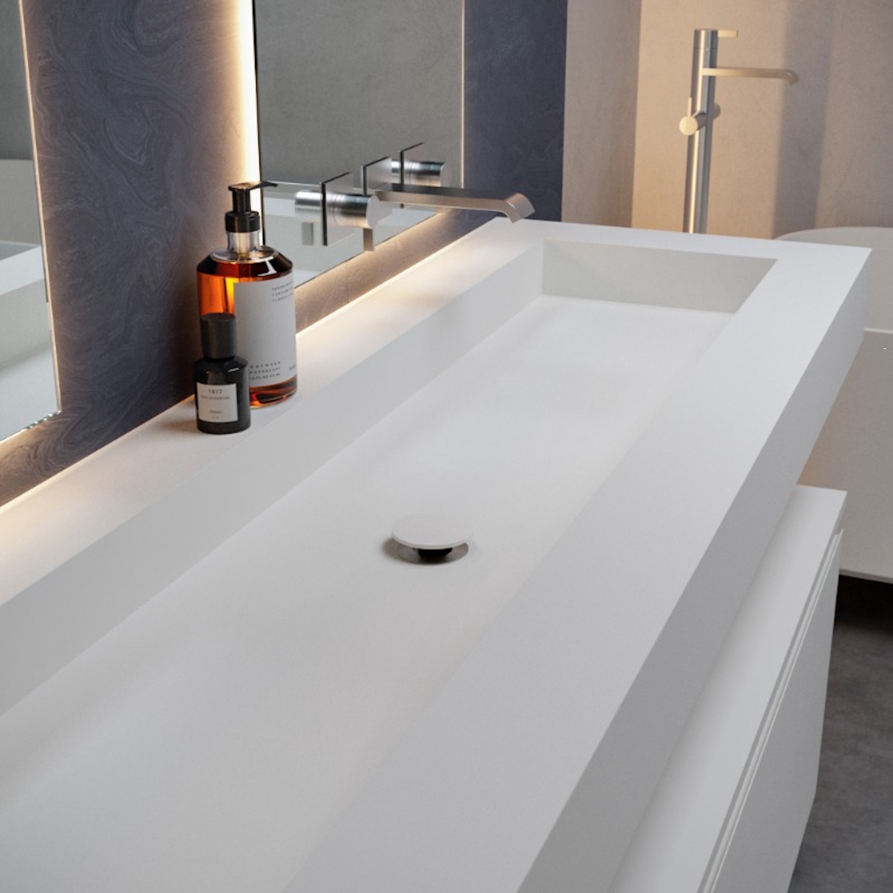 Mostrar el producto CORIAN® | Lavabo de pared Andromeda de DuPont™ Corian® del fabricante Riluxa