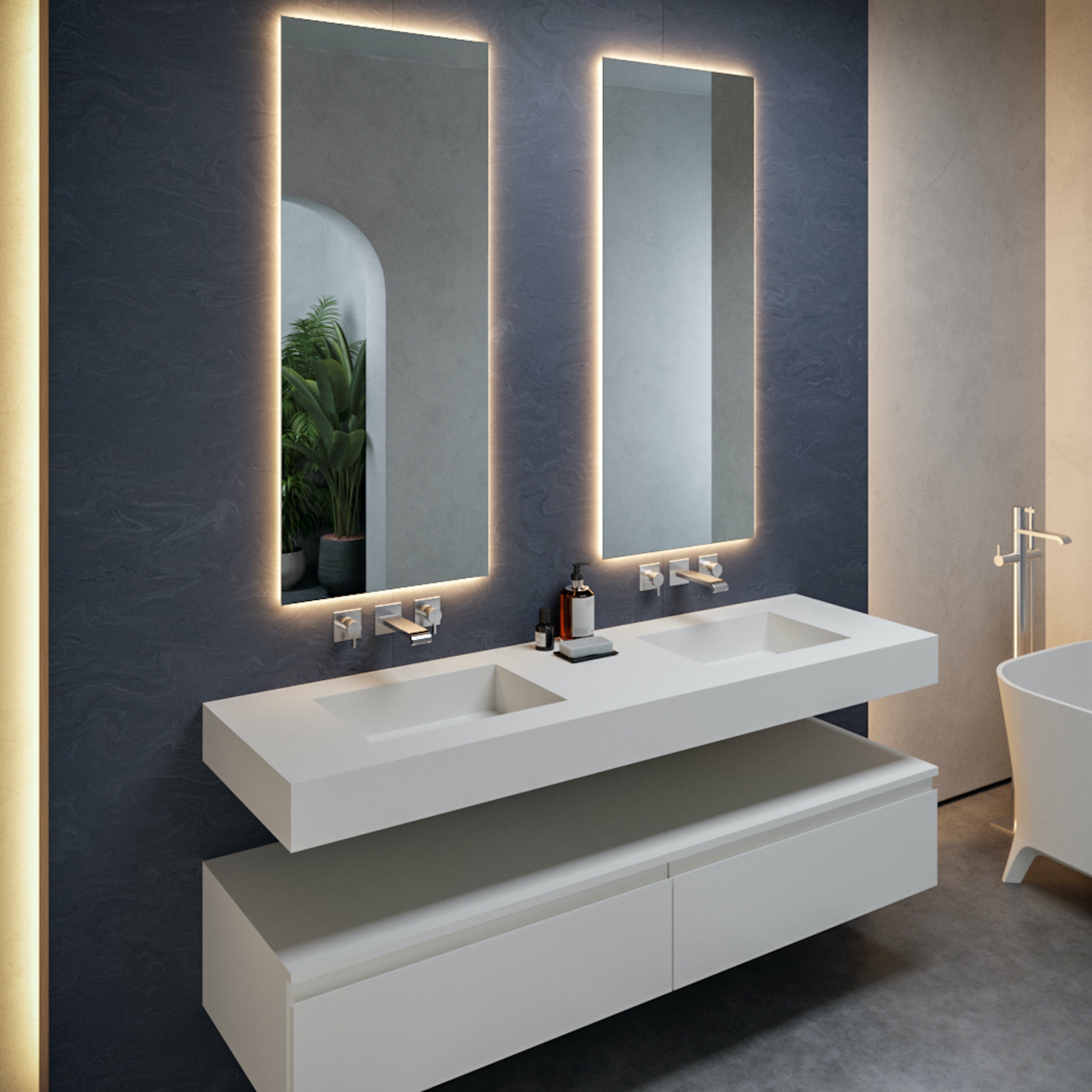 Afficher le produit CORIAN® | Double Vasque en Corian® Pegasus du fabricant Riluxa