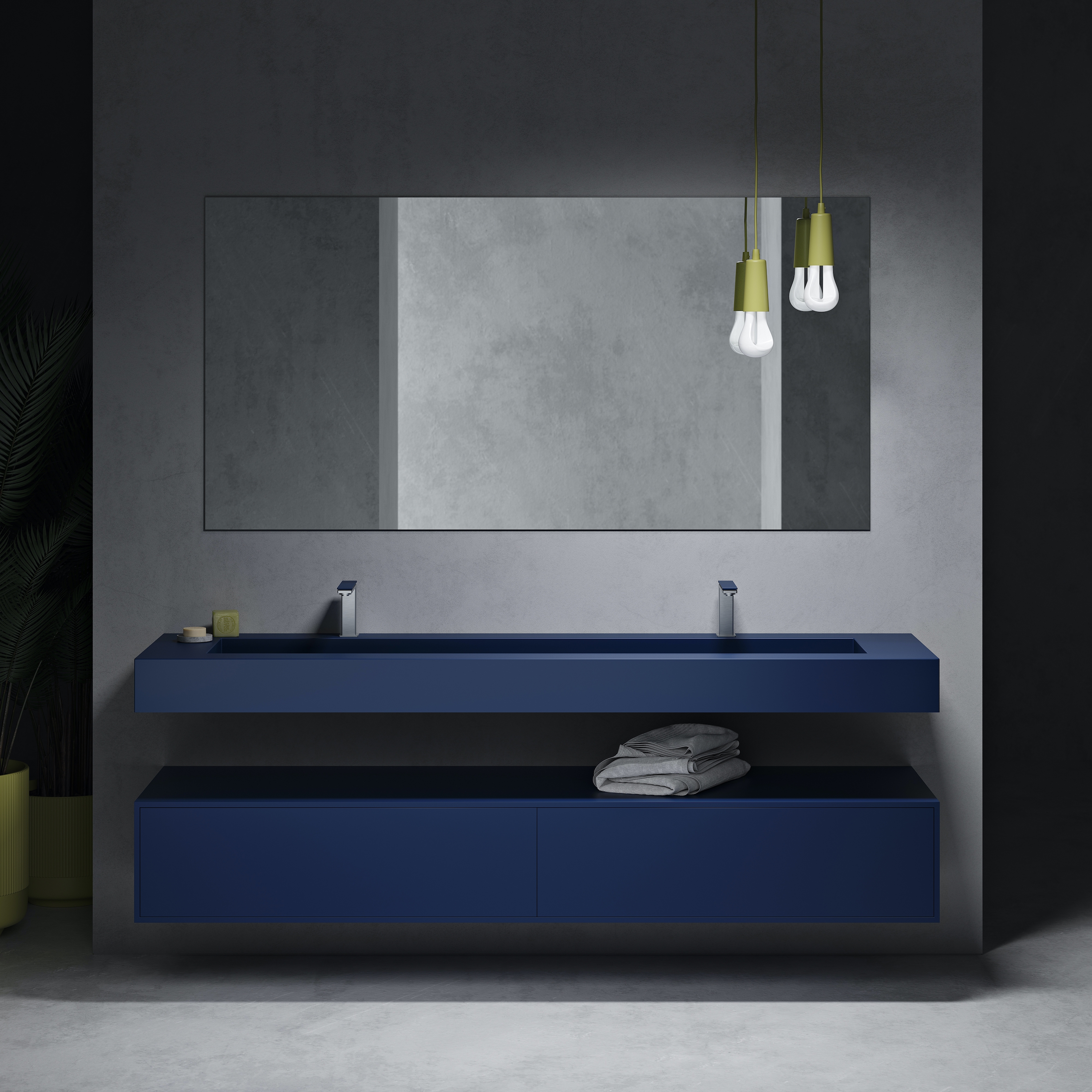 Mostrar el producto CORIAN® COLOUR | Lavabo suspendido Sagitta Plus en Corian® Colour Laguna del fabricante Riluxa