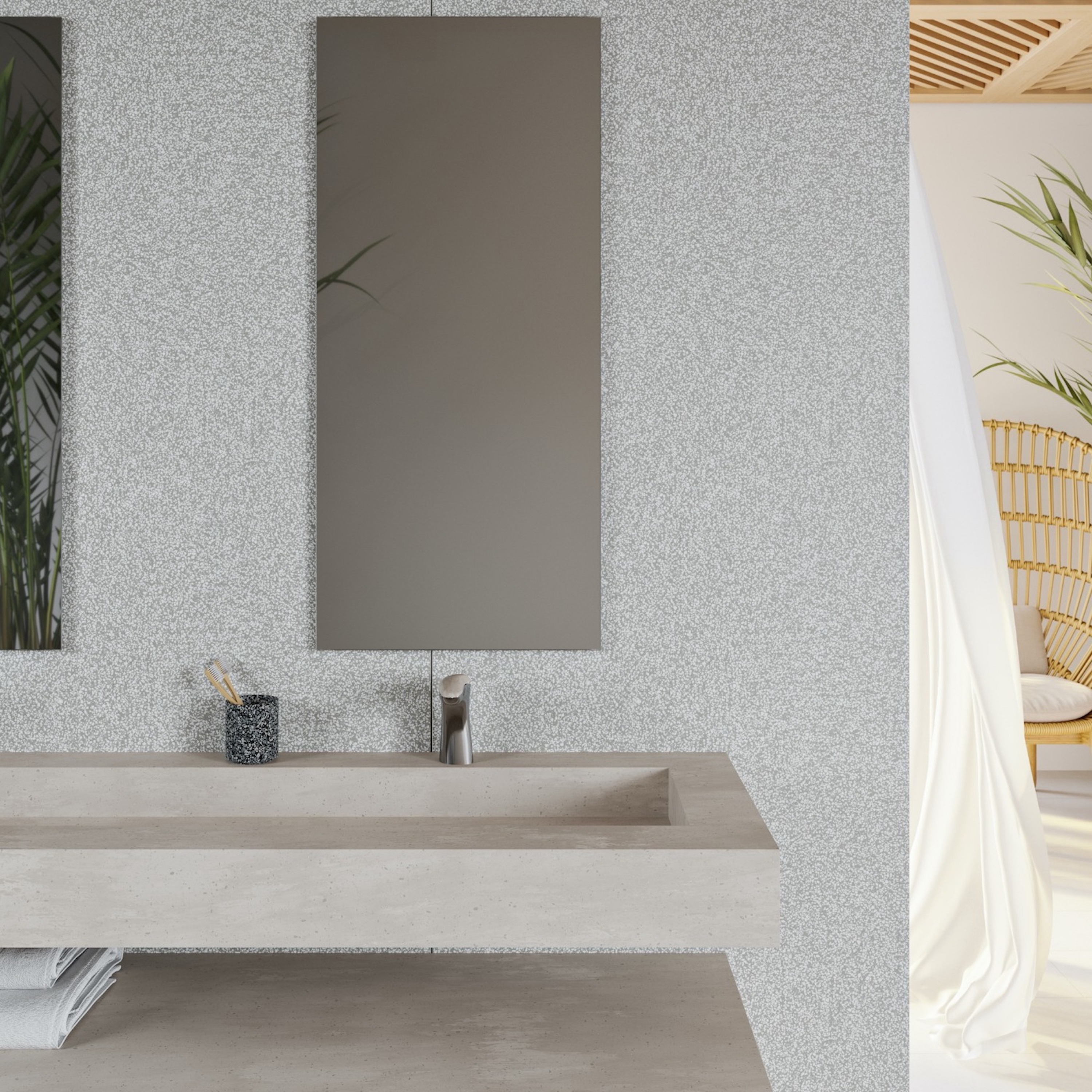 Afficher le produit CORIAN® COLOUR | Vasque Andromeda en Corian® Neutral Aggregate du fabricant Riluxa