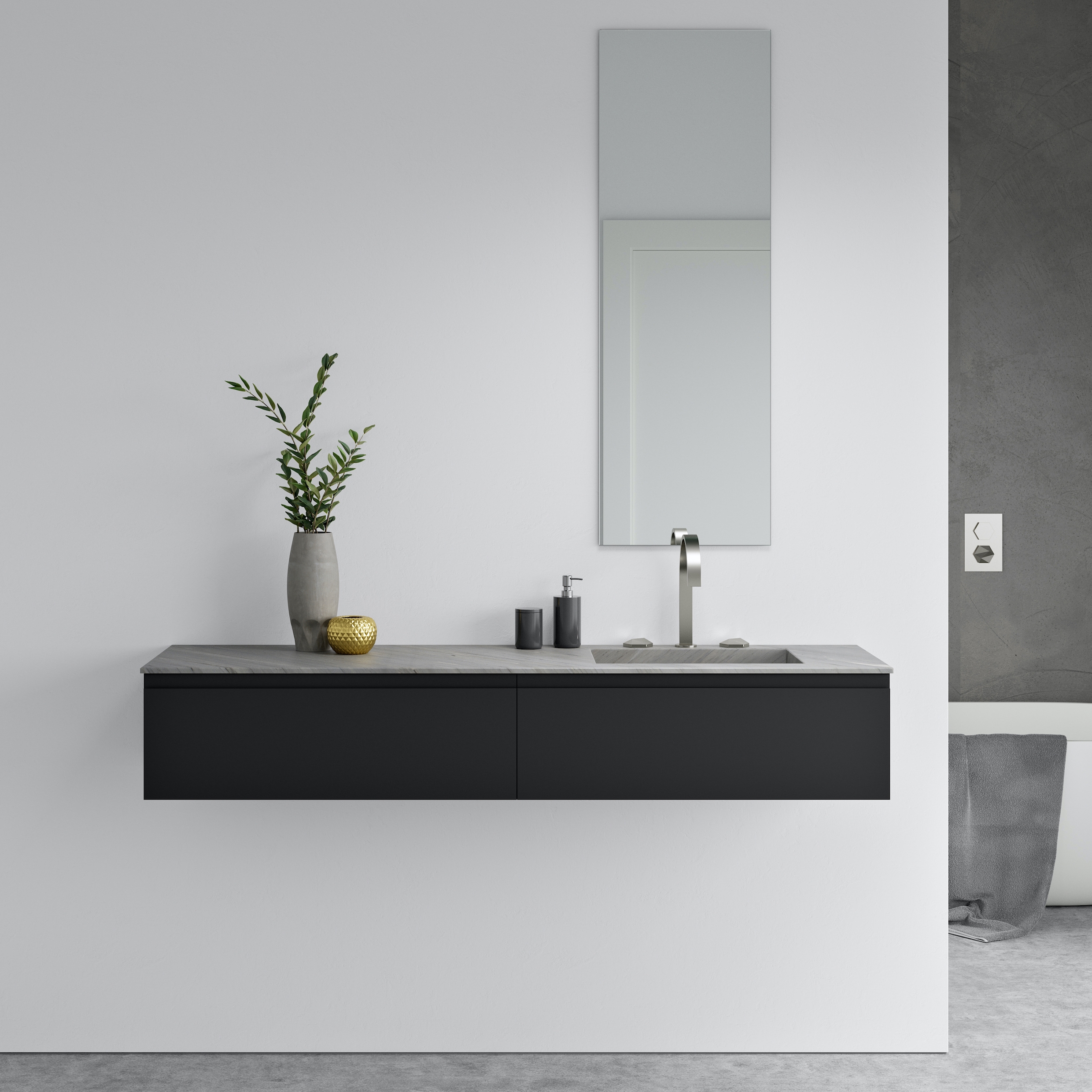 Mostrar el producto MARBLE | Lavabo encimera Pegasus de mármol Bardiglio Imperiale del fabricante Riluxa