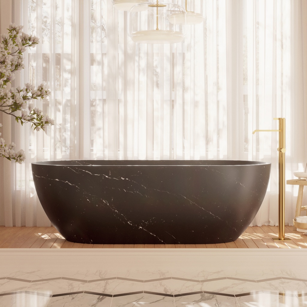 MARBLE | Zurich Nero Marquina Marble Freestanding Bathtub