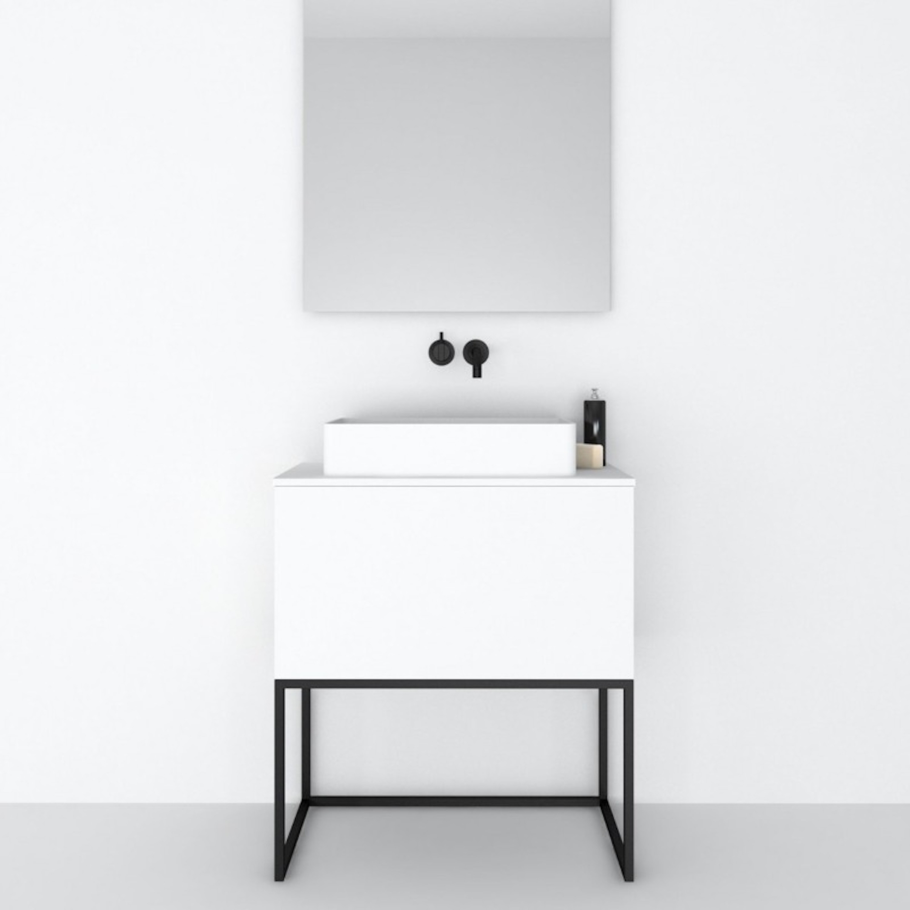 Mostrar el producto MDF | Mueble de baño independiente Combi en MDF con base de acero - 1 cajón del fabricante Riluxa