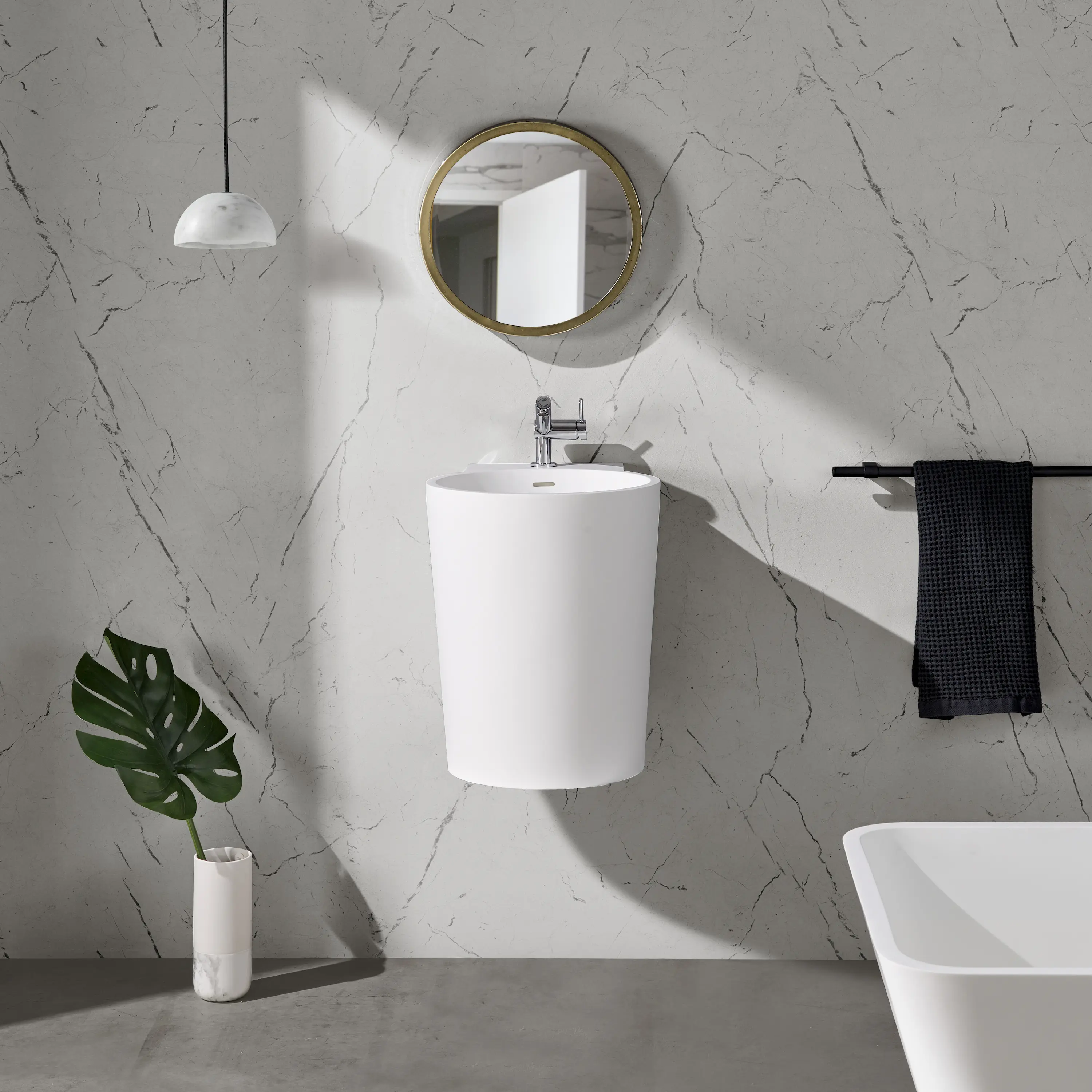 Riluxa - SOLID SURFACE | Bloom Solid Surface Wall Mounted Washbasin