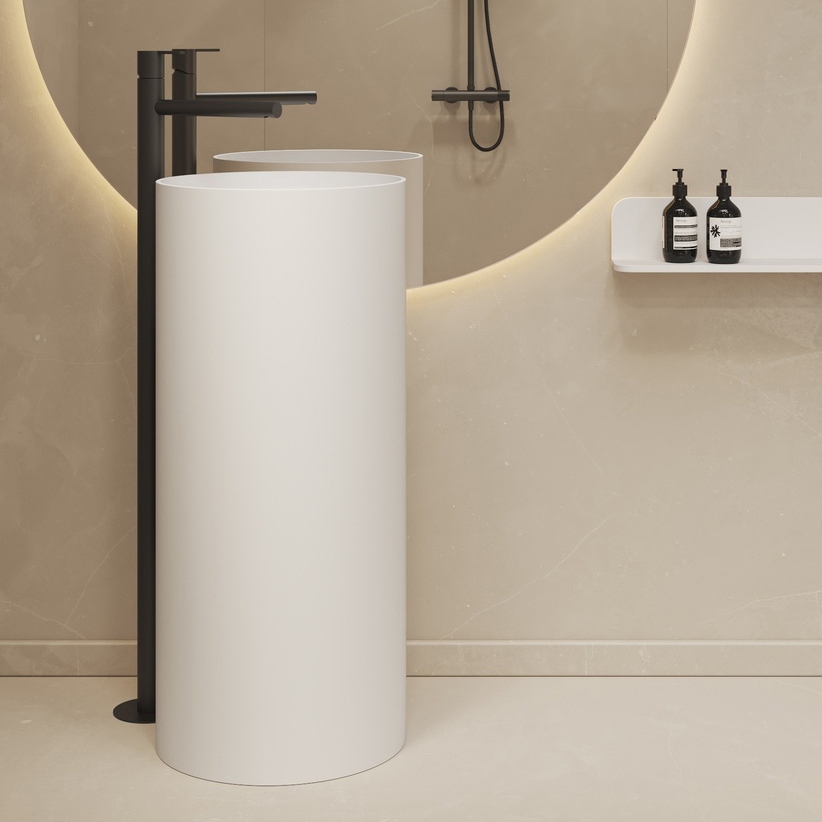 Display product MINERAL STONE® | Tower Solid Surface Freestanding Washbasin from manufacturer Riluxa