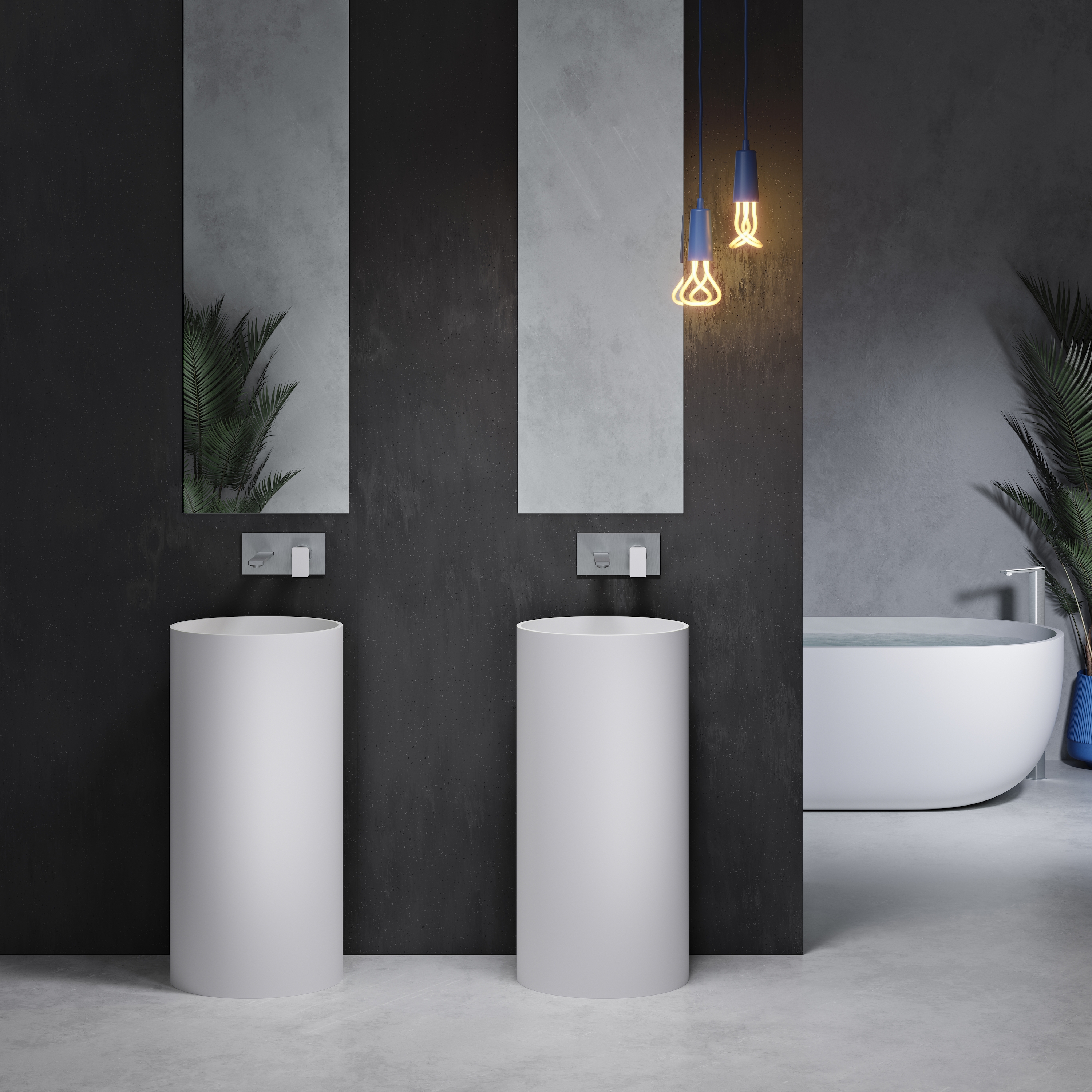 Afficher le produit SOLID SURFACE | Lavabo colonne Rigel en Solid Surface du fabricant Riluxa