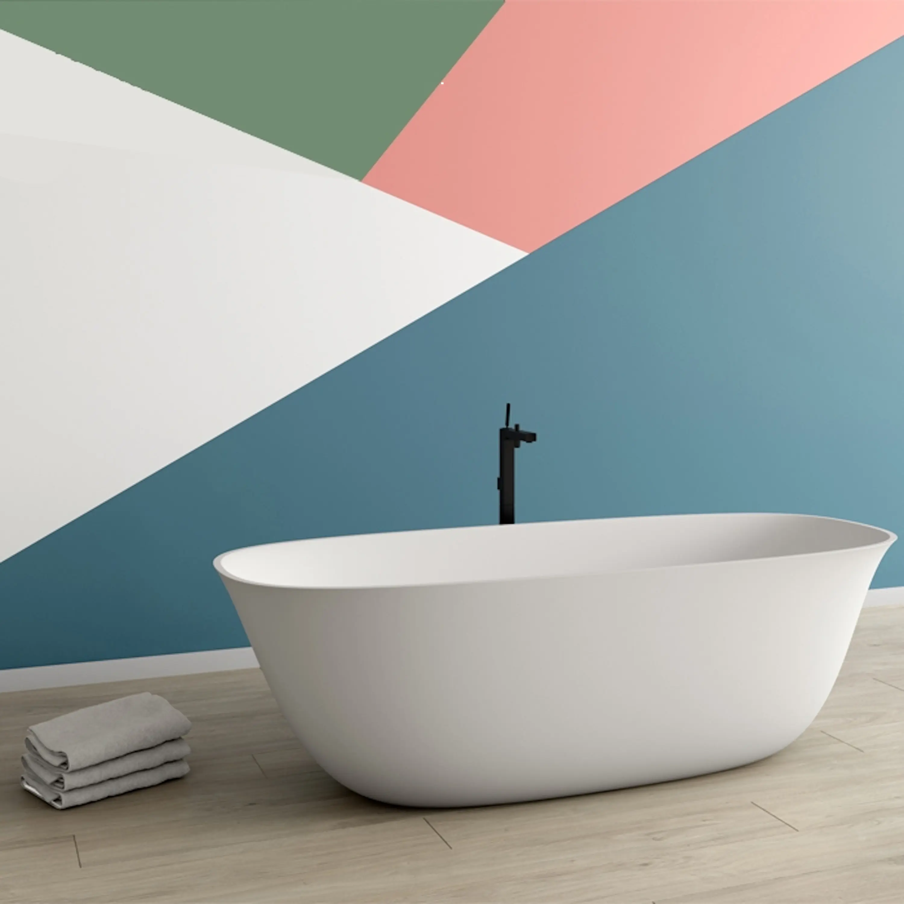 Riluxa - SOLID SURFACE | Brenda Freestanding Solid Surface Bathtub