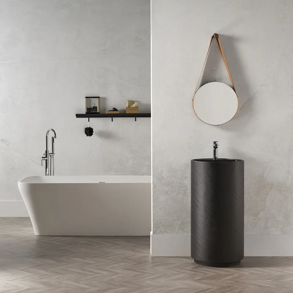 Riluxa - MINERAL STONE® | Lavabo colonne Dusk en Solid Surface