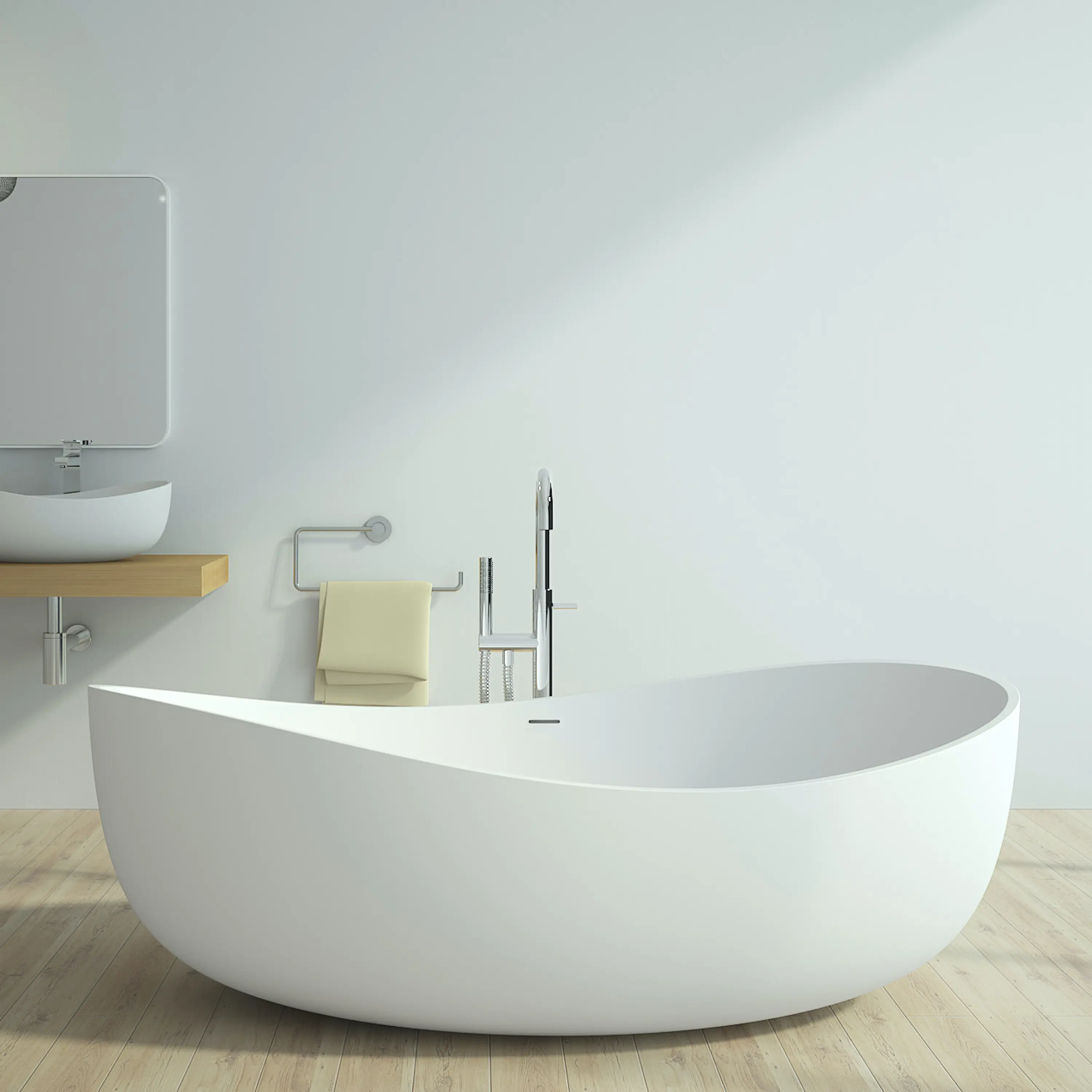 Riluxa - SOLID SURFACE | Baignoire Ilot Genova 180cm en Solid Surface