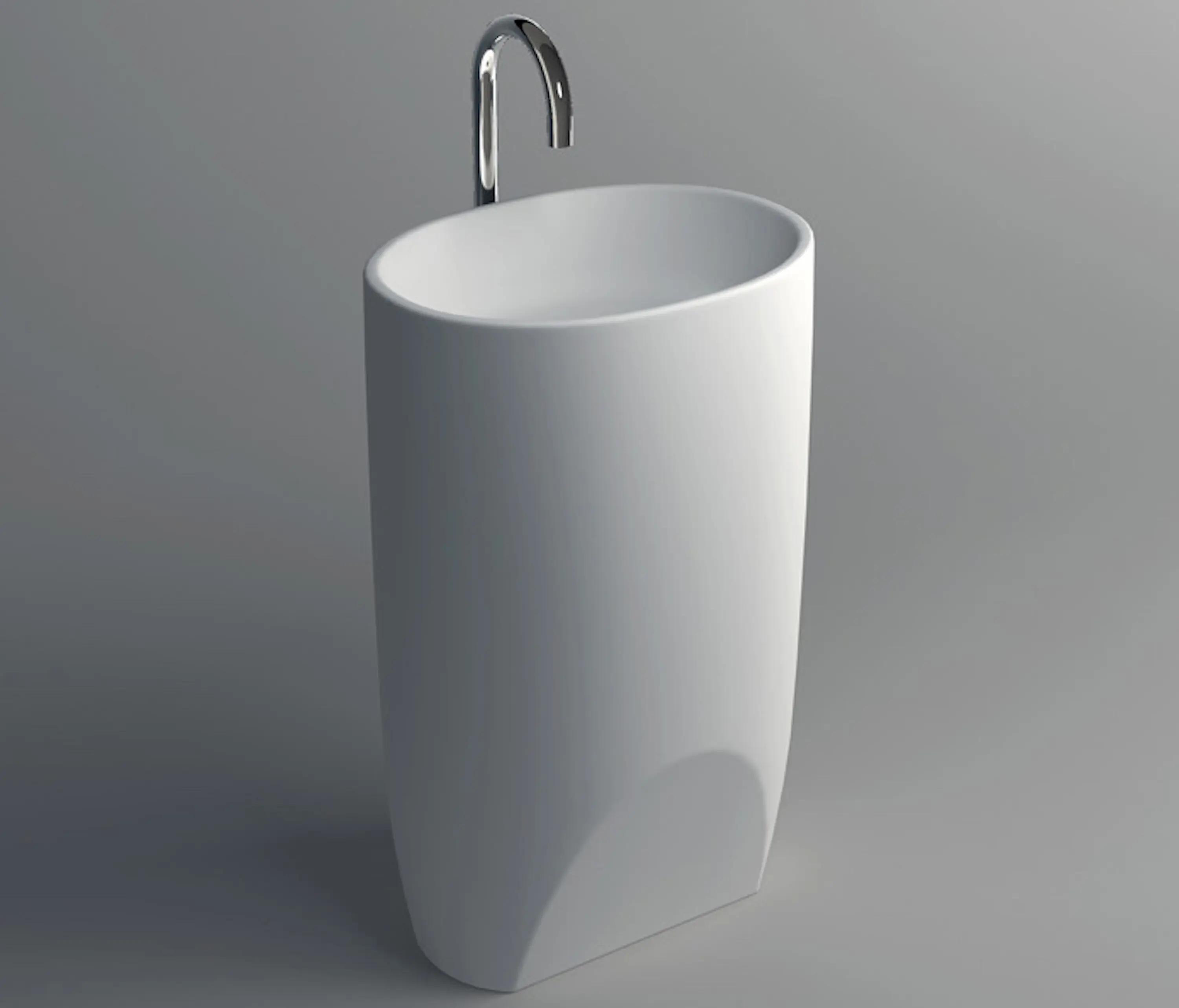 Riluxa - SOLID SURFACE | Lavabo pedestal Delta en solid surface