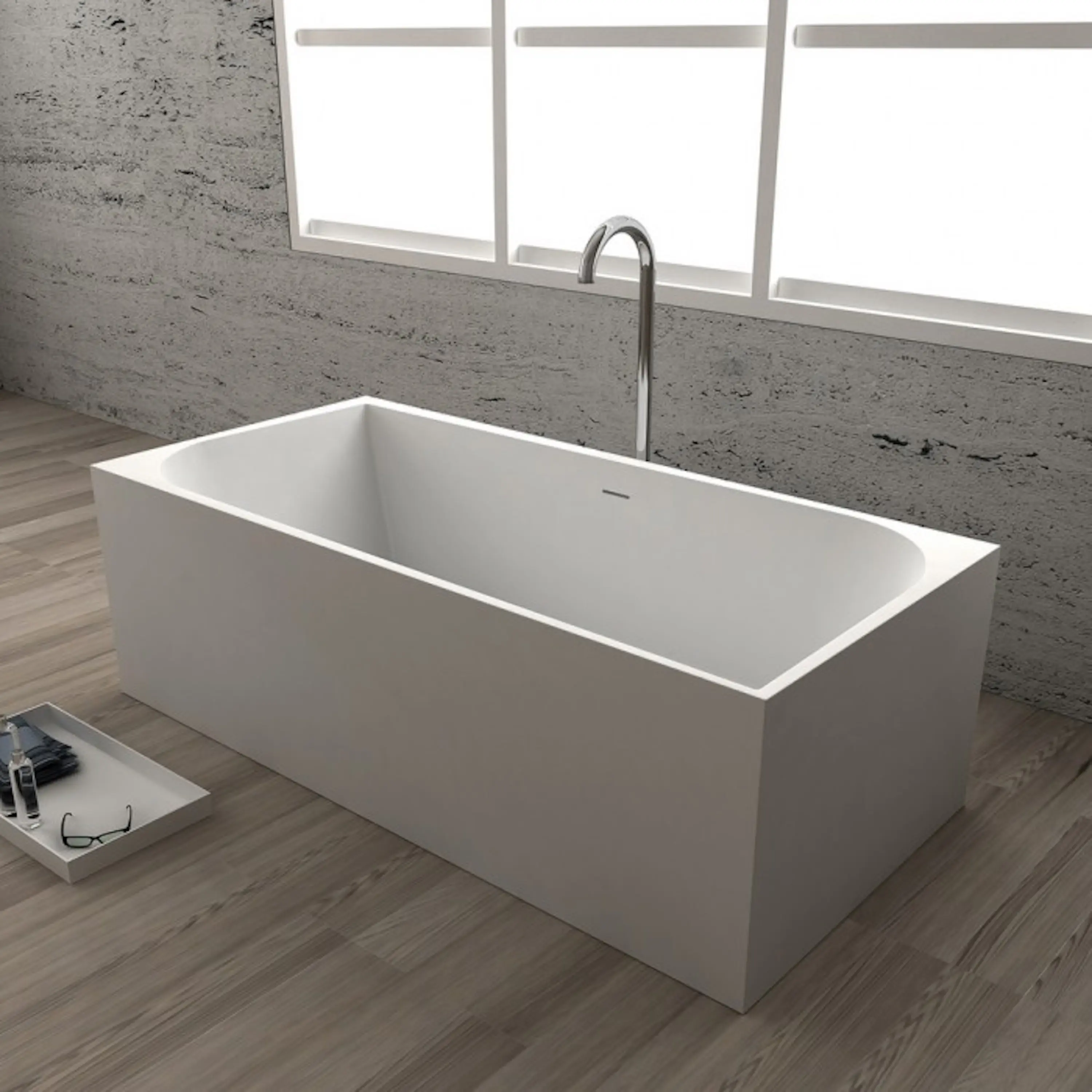 Riluxa - SOLID SURFACE | Baignoire Ilot Pegasus en Solid Surface