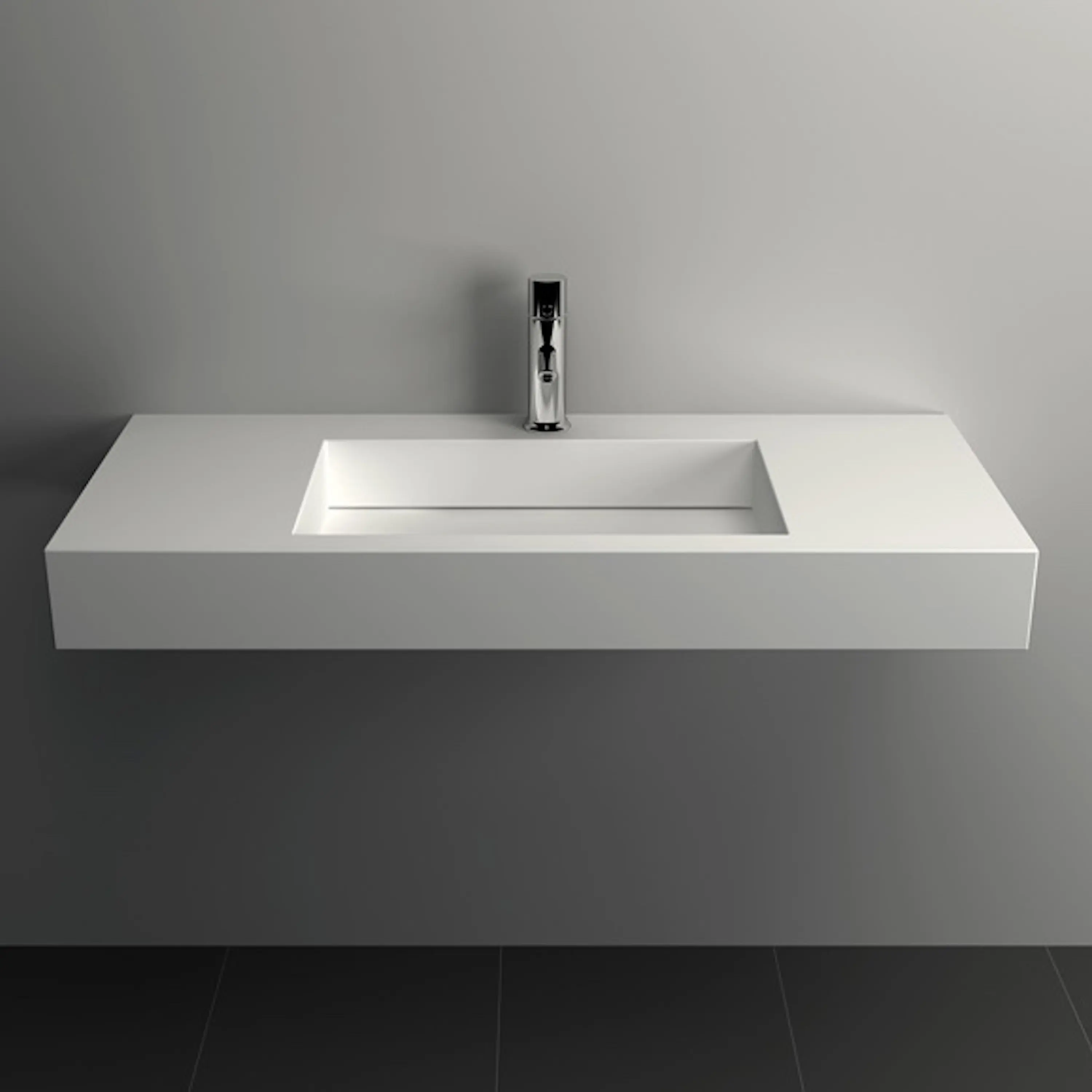 Riluxa - SOLID SURFACE | Poppy Solid Surface Wall Mounted Washbasin - 90cm