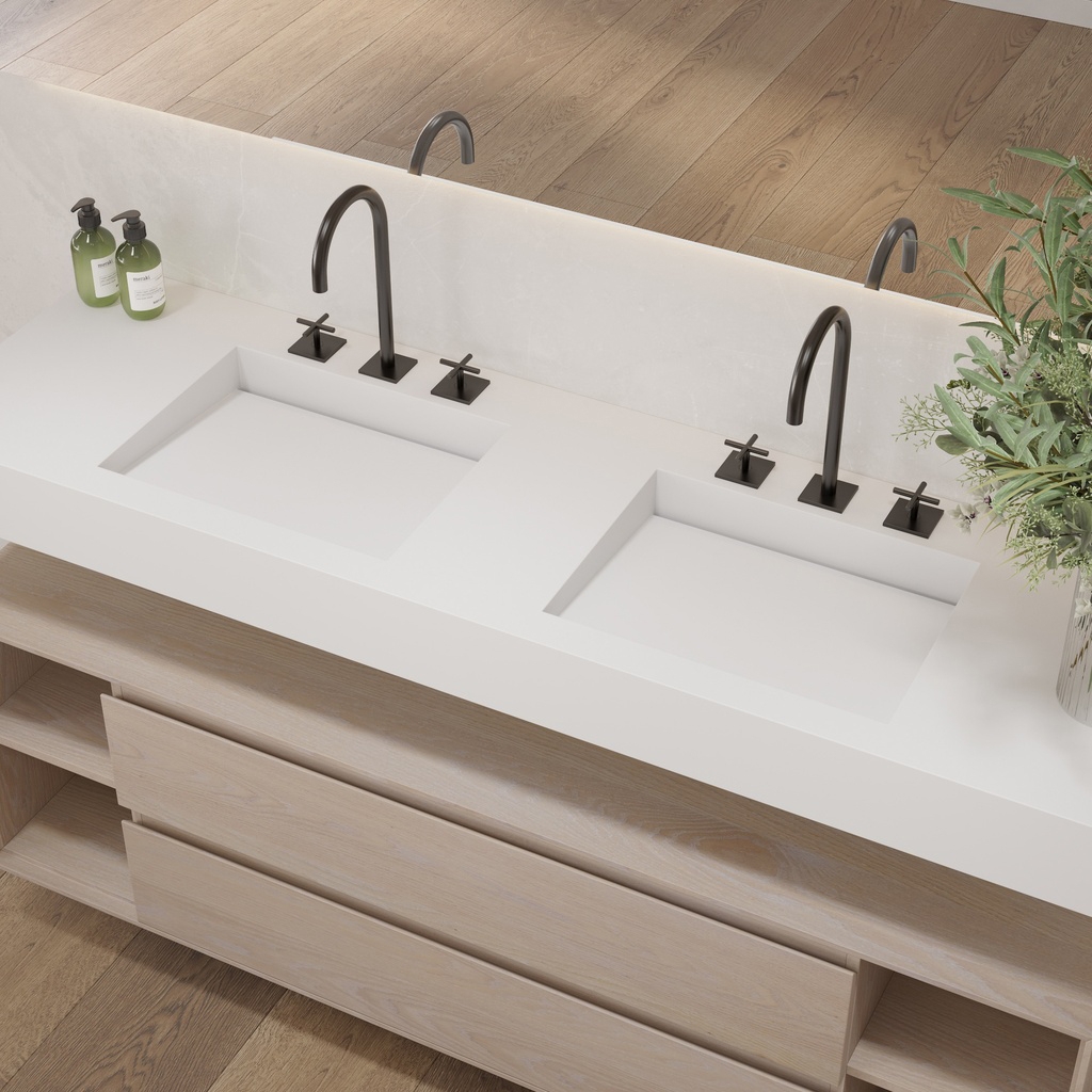 Produkt CORIAN® | Sagitta Slim Corian® Doppel Waschtisch Wandmontiert des Herstellers Riluxa anzeigen