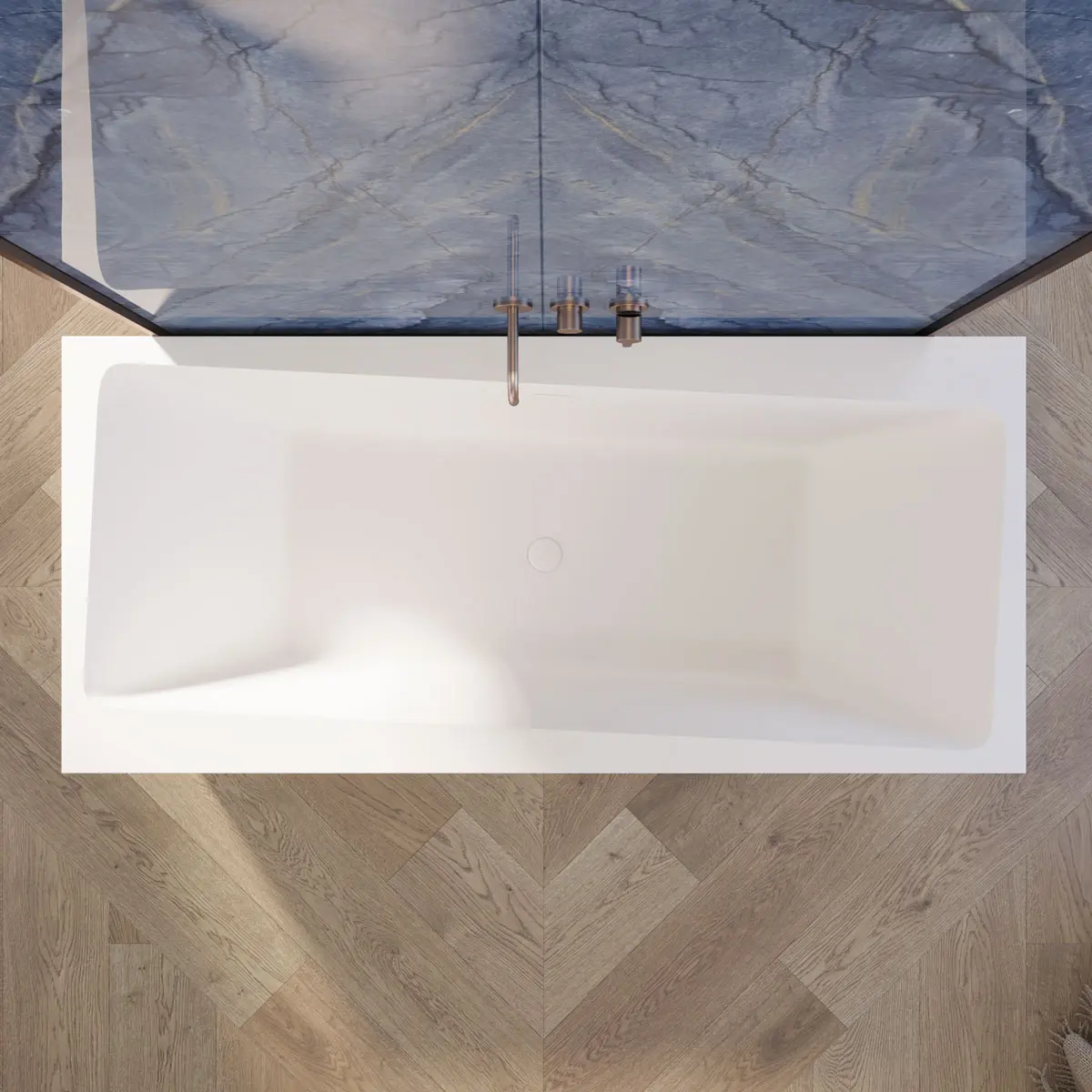 Riluxa - SOLID SURFACE | Bañera independiente Andromeda en solid surface - 176cm