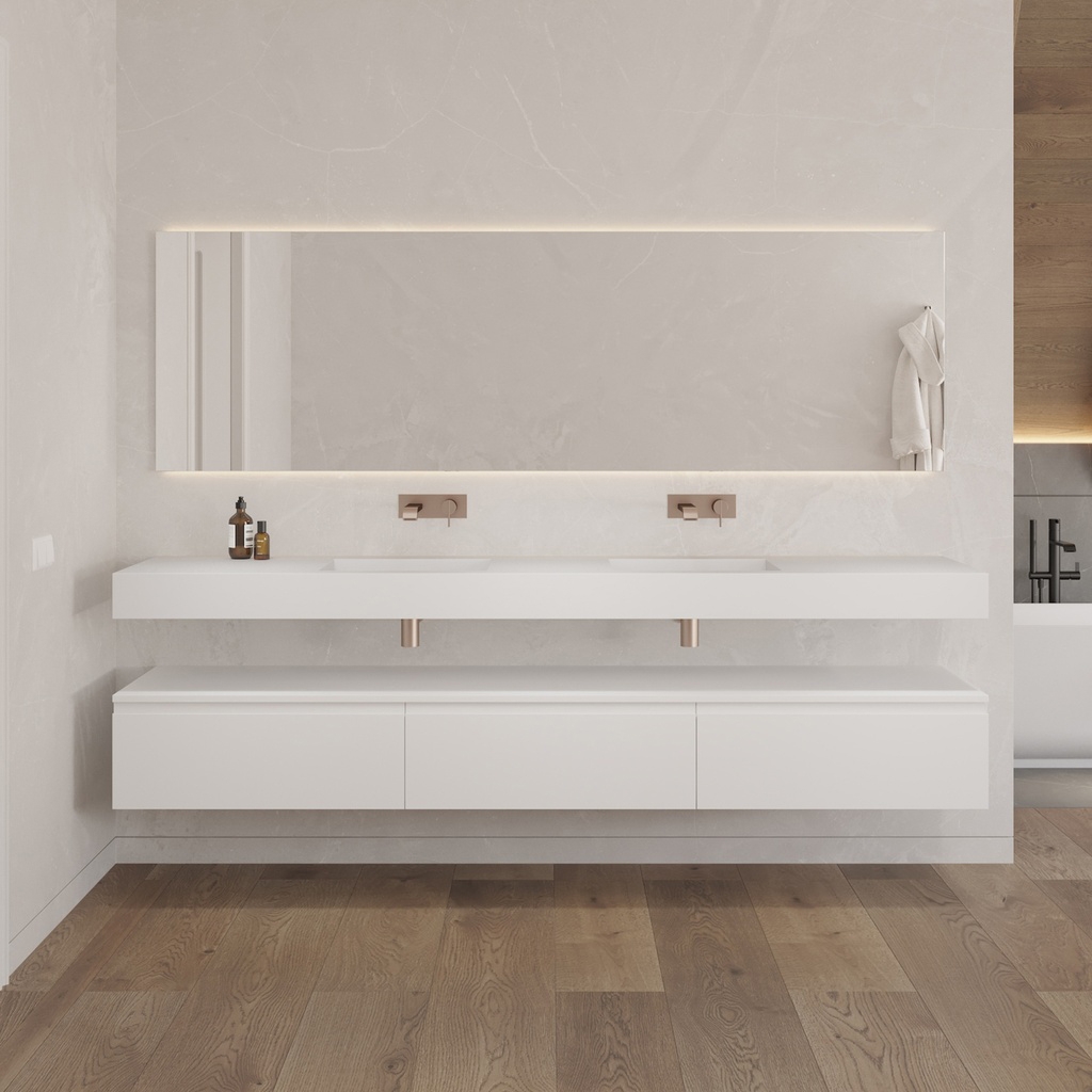 Mostra il prodotto MDF | Gaia Classic Mobiletto per bagno sospeso in MDF - 3 cassetti del produttore Riluxa