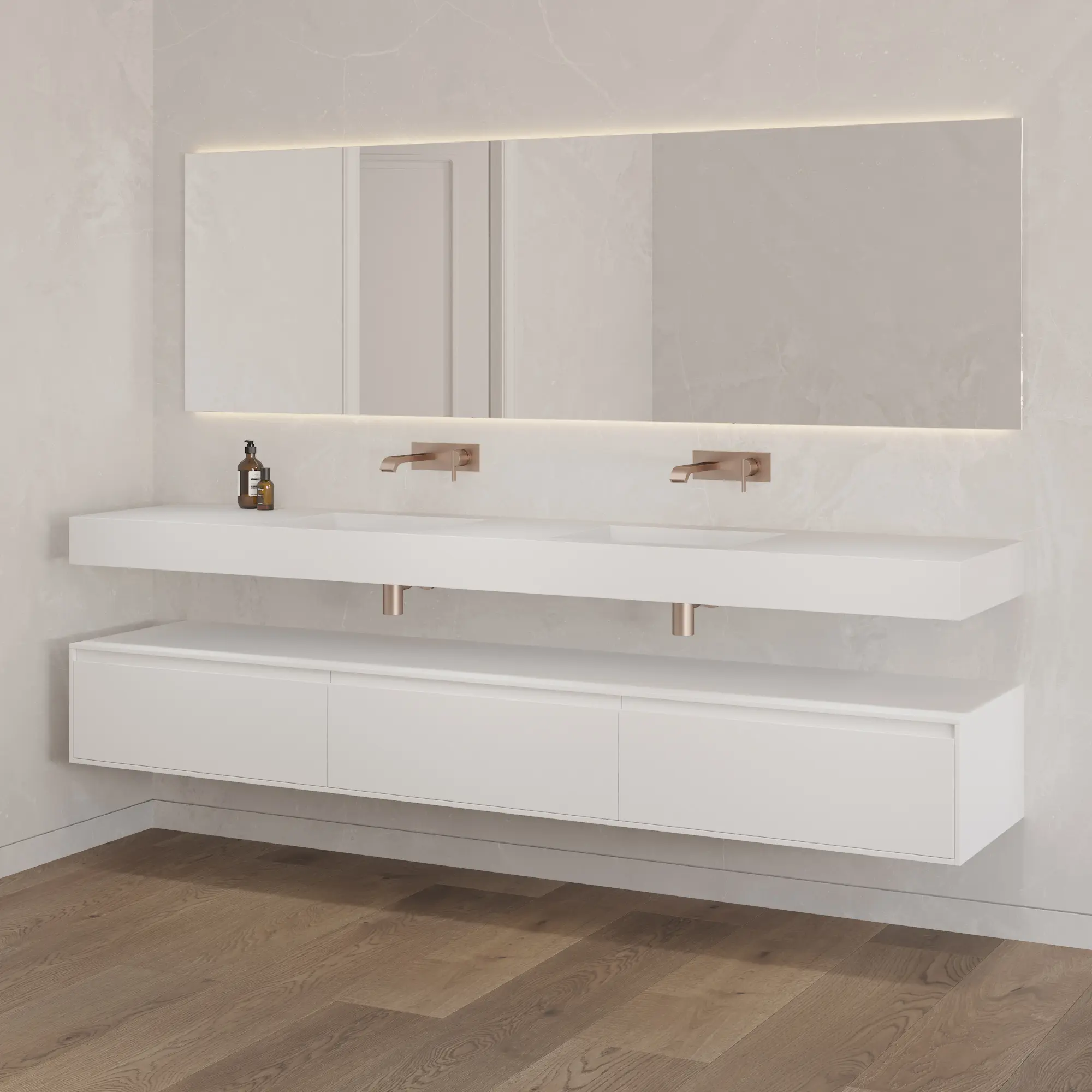 Riluxa - MDF | Gaia Classic Wall-Mounted MDF Bathroom Cabinet - 3 drawers