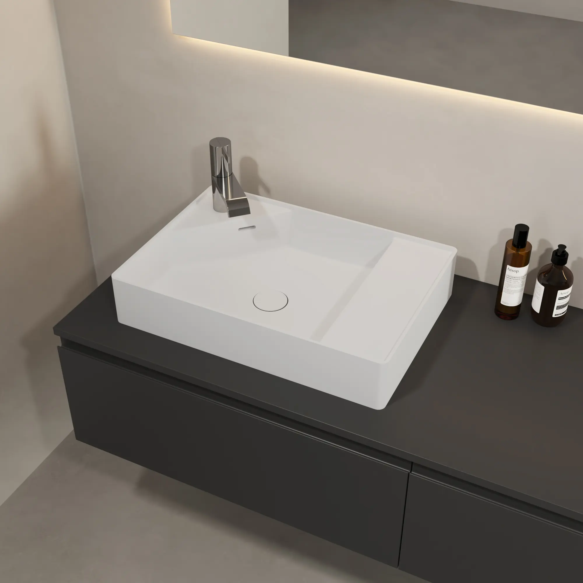 Riluxa - SOLID SURFACE | Lavabo à poser Centauro 58 en Solid Surface