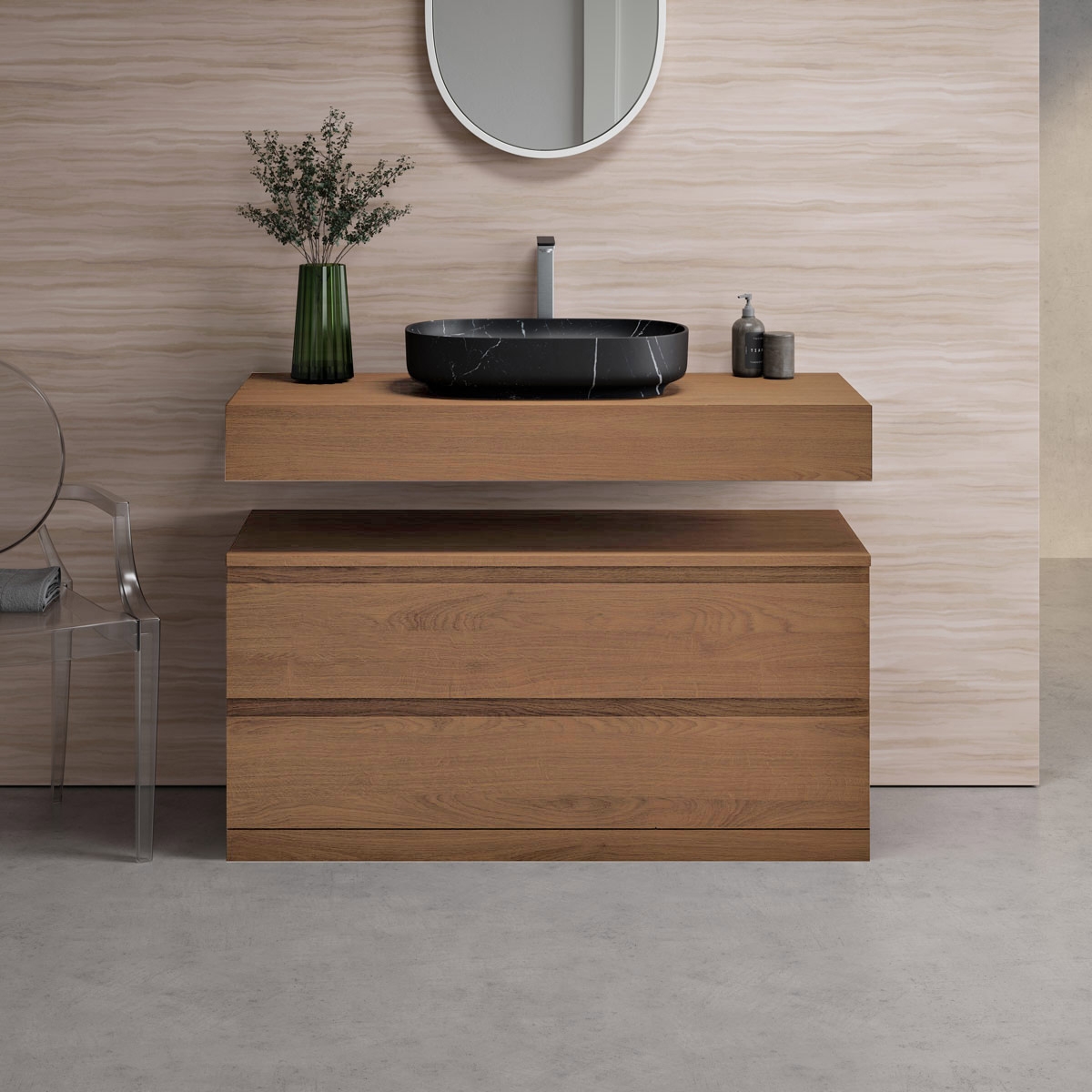 Produkt SOLID WOOD | Gaia Wood Freestanding Solid Oak Bathroom Cabinet - 2 drawers des Herstellers Riluxa anzeigen