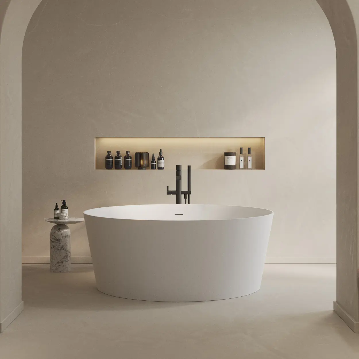 Riluxa - SOLID SURFACE | Bañera independiente Grenoble en solid surface - 140cm