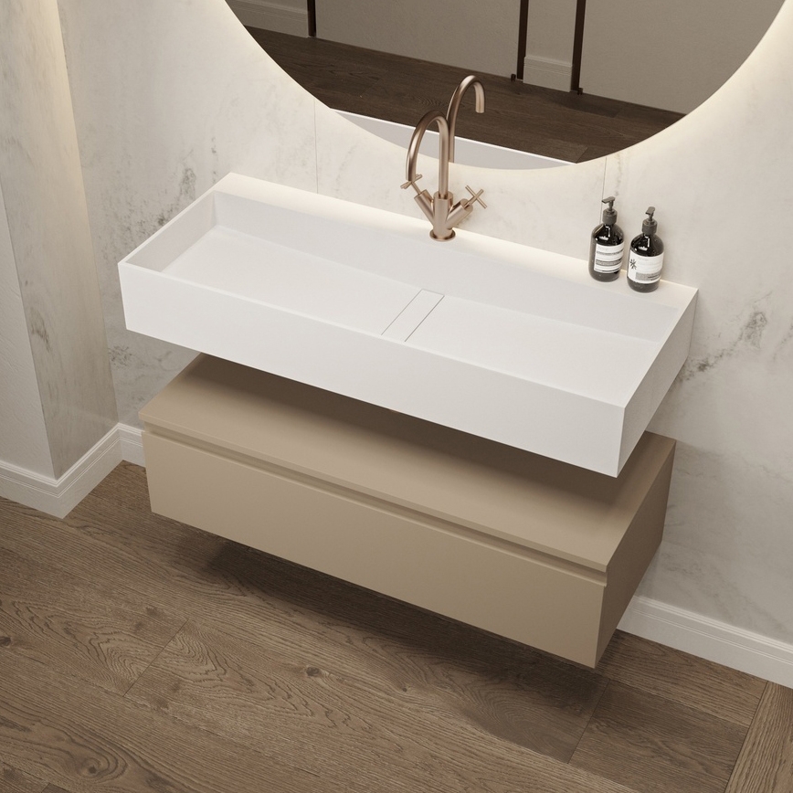 Display product MINERAL STONE® | Lavatera Solid Surface Wall Mounted Washbasin from manufacturer Riluxa