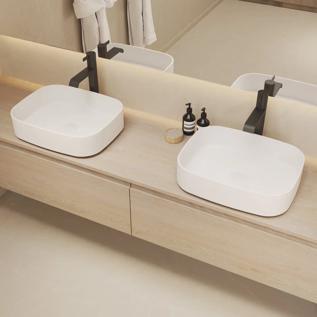 Riluxa - SOLID SURFACE | Marigold Solid Surface Countertop Washbasin