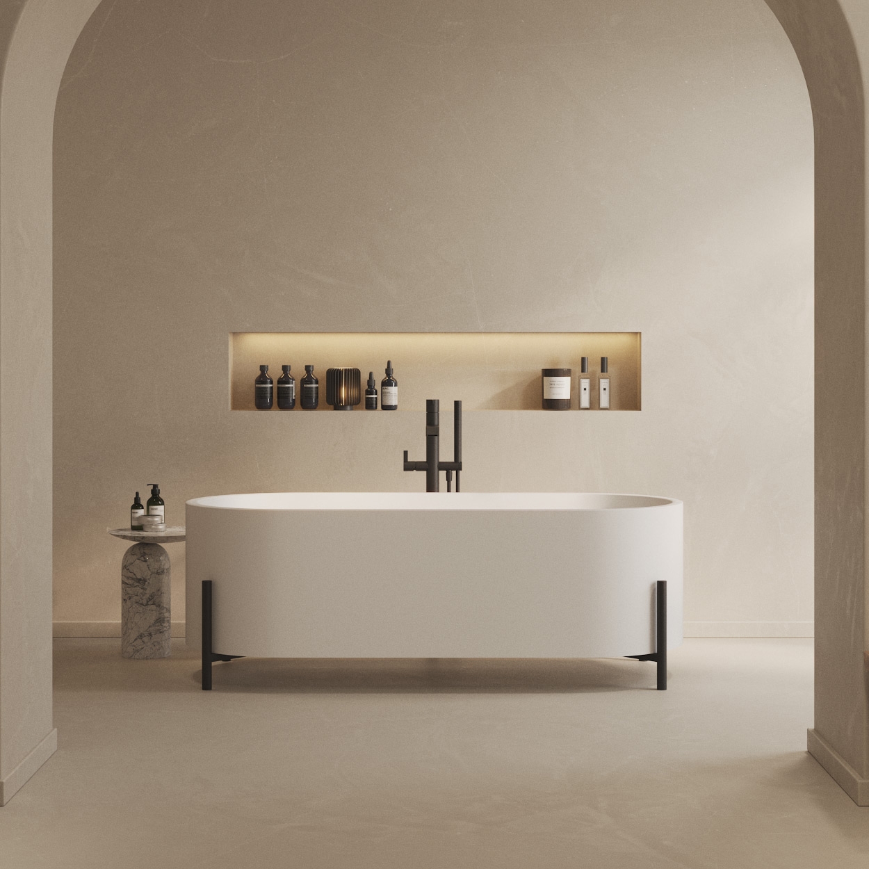 Display product SOLID SURFACE | Milano Freestanding Solid Surface Bathtub - 160cm from manufacturer Riluxa