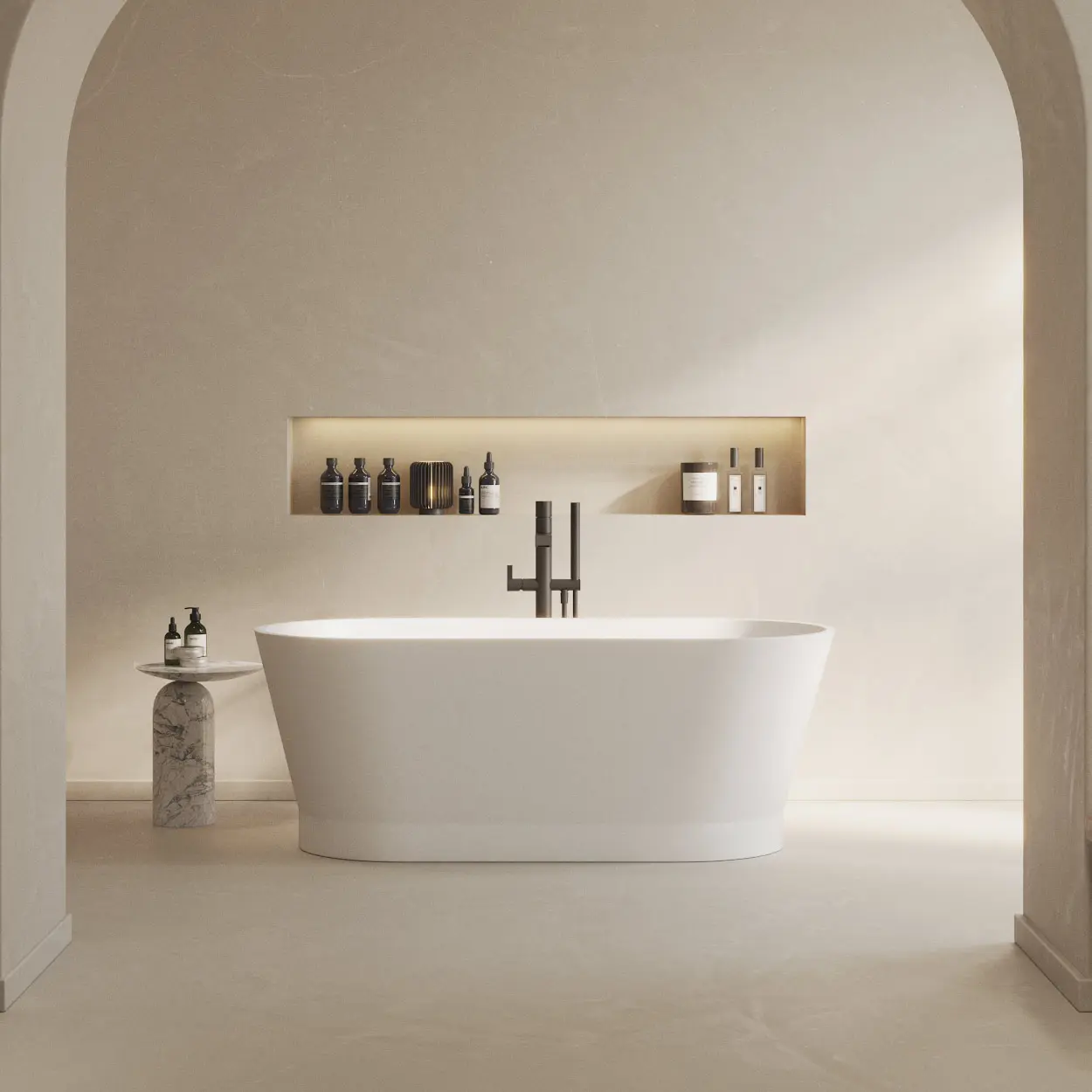 Riluxa - SOLID SURFACE | Nevers Freestanding Solid Surface Bathtub