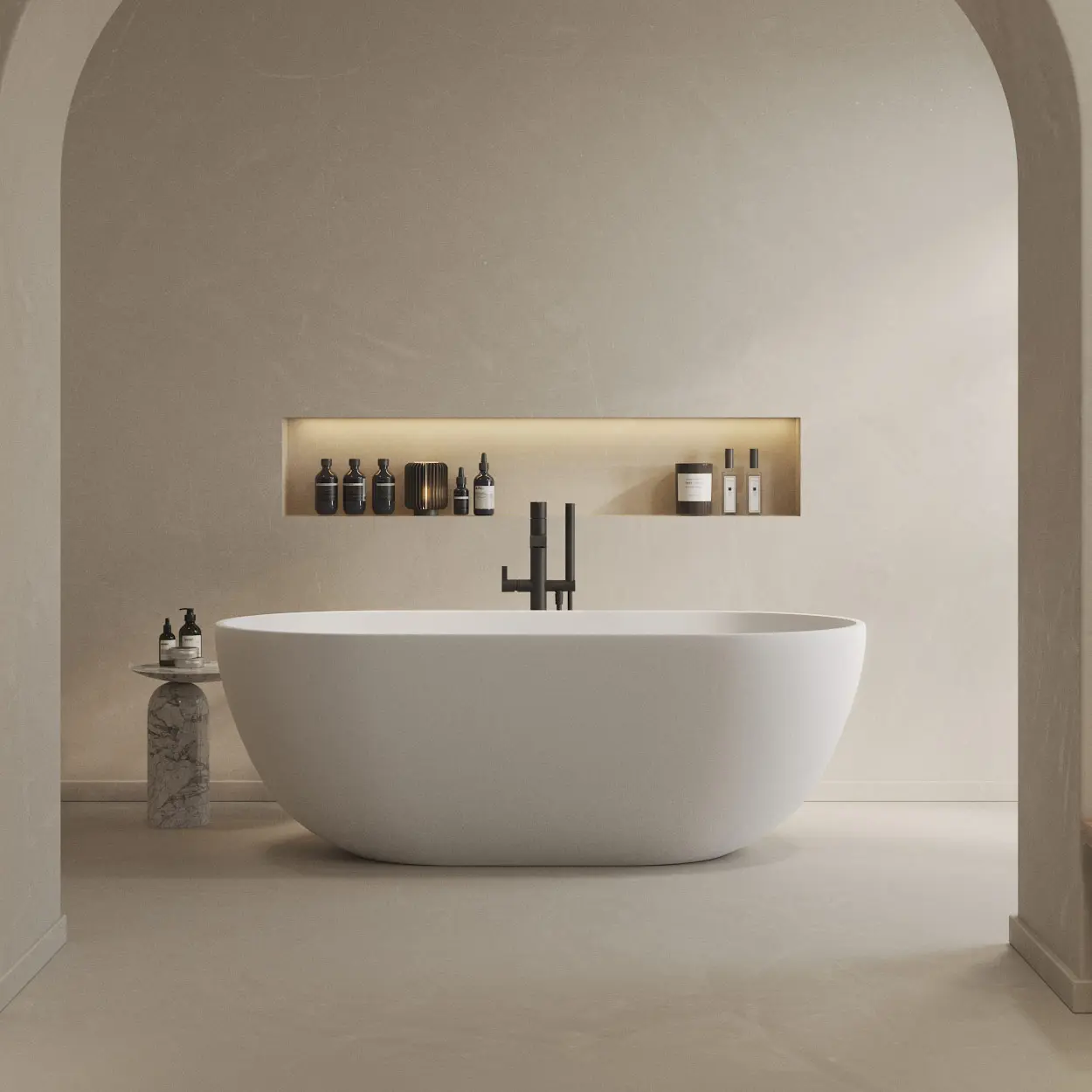 Riluxa - SOLID SURFACE | Nimes Freestanding Solid Surface Bathtub - 178cm