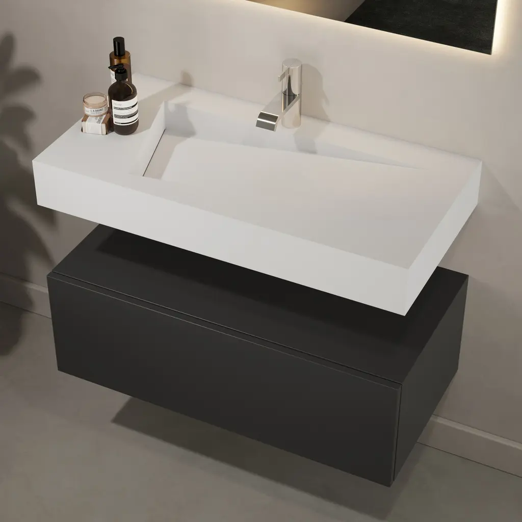 Riluxa - MINERAL STONE® | Quince Solid Surface Wall Mounted Washbasin