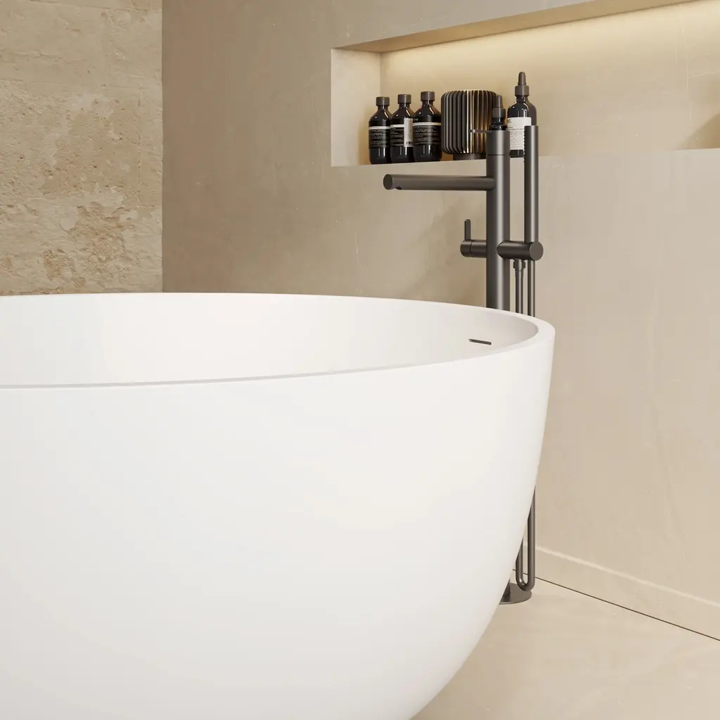 Riluxa - MINERAL STONE® | Freistehende Badewanne aus Mineralguss Rigel