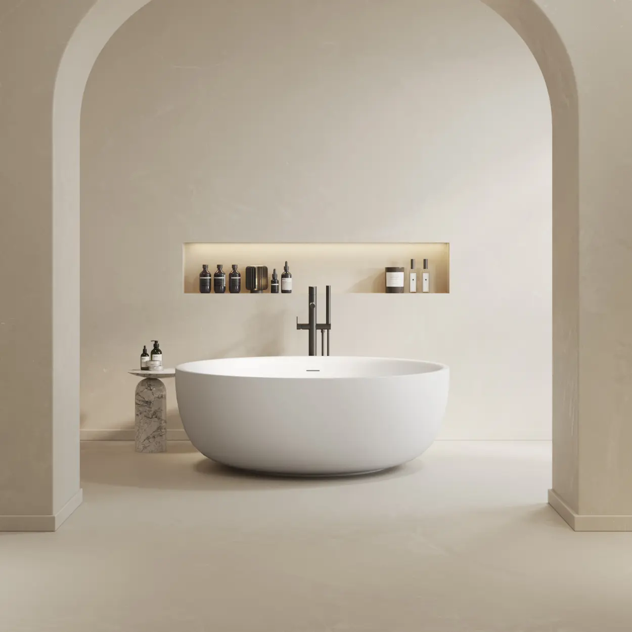 Riluxa - SOLID SURFACE | Rigel Freestanding Solid Surface Bathtub - 135cm