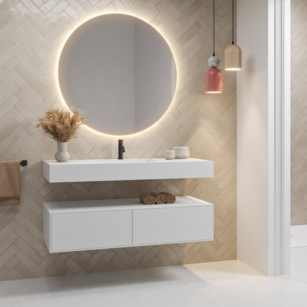 Mostrar el producto MDF | Mueble de baño de MDF Gaia Classic - 2 cajones del fabricante Riluxa