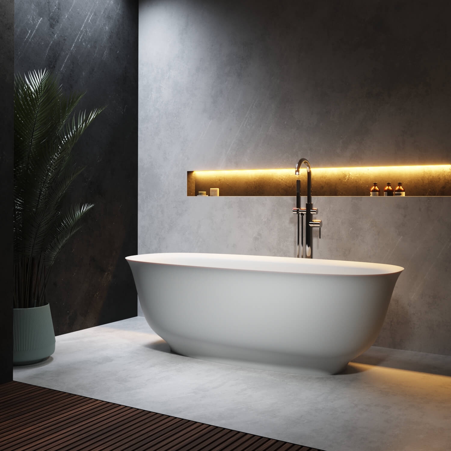 Vertoon produk SOLID SURFACE | Rio Freestanding Solid Surface Bathtub - 170cm van vervaardiger Riluxa